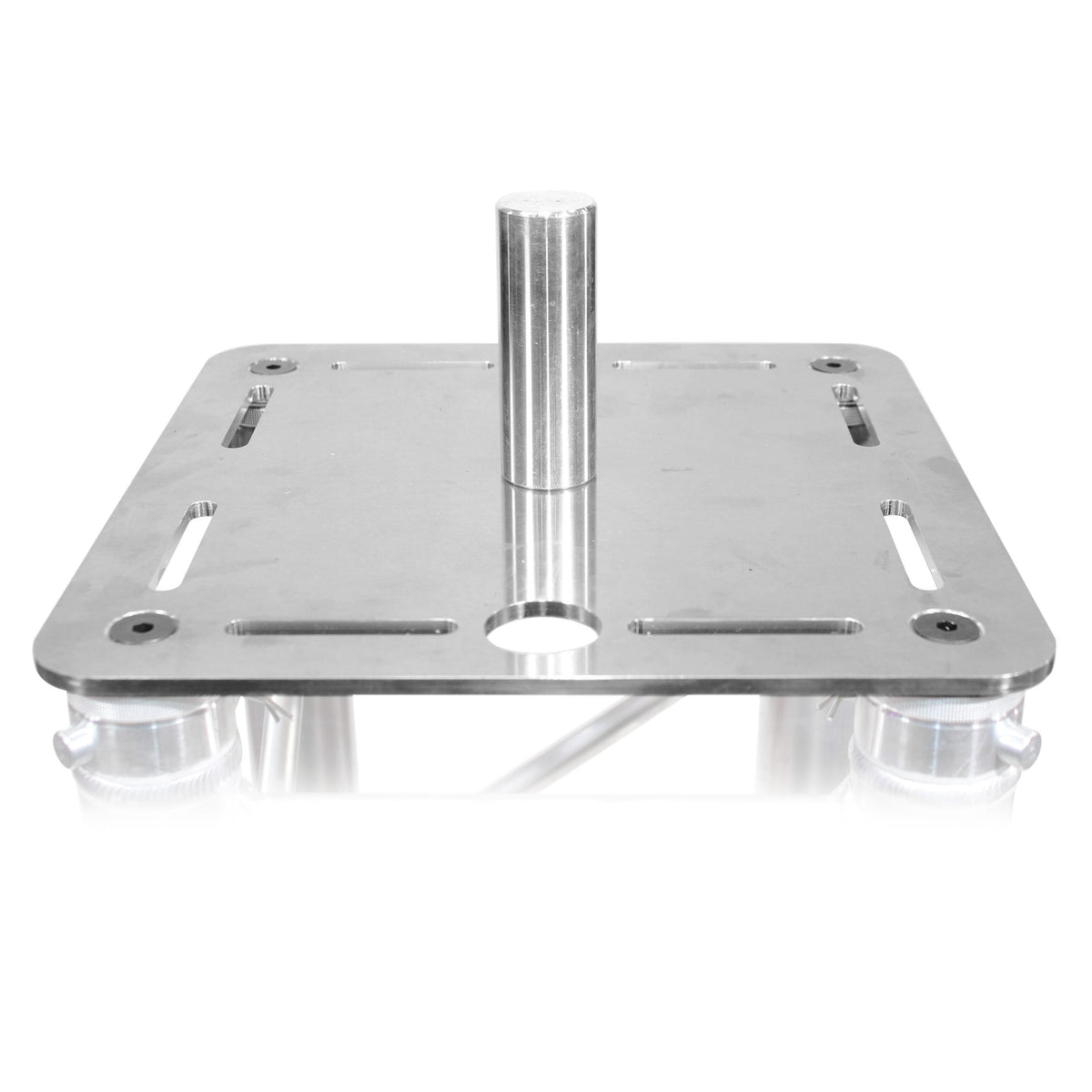 ProX Pair of 12" Aluminum 6mm Truss Top Plate and 1 3/8 Speaker Stud Mount for F34 F32 F31 Conical Square Truss with Connectors.