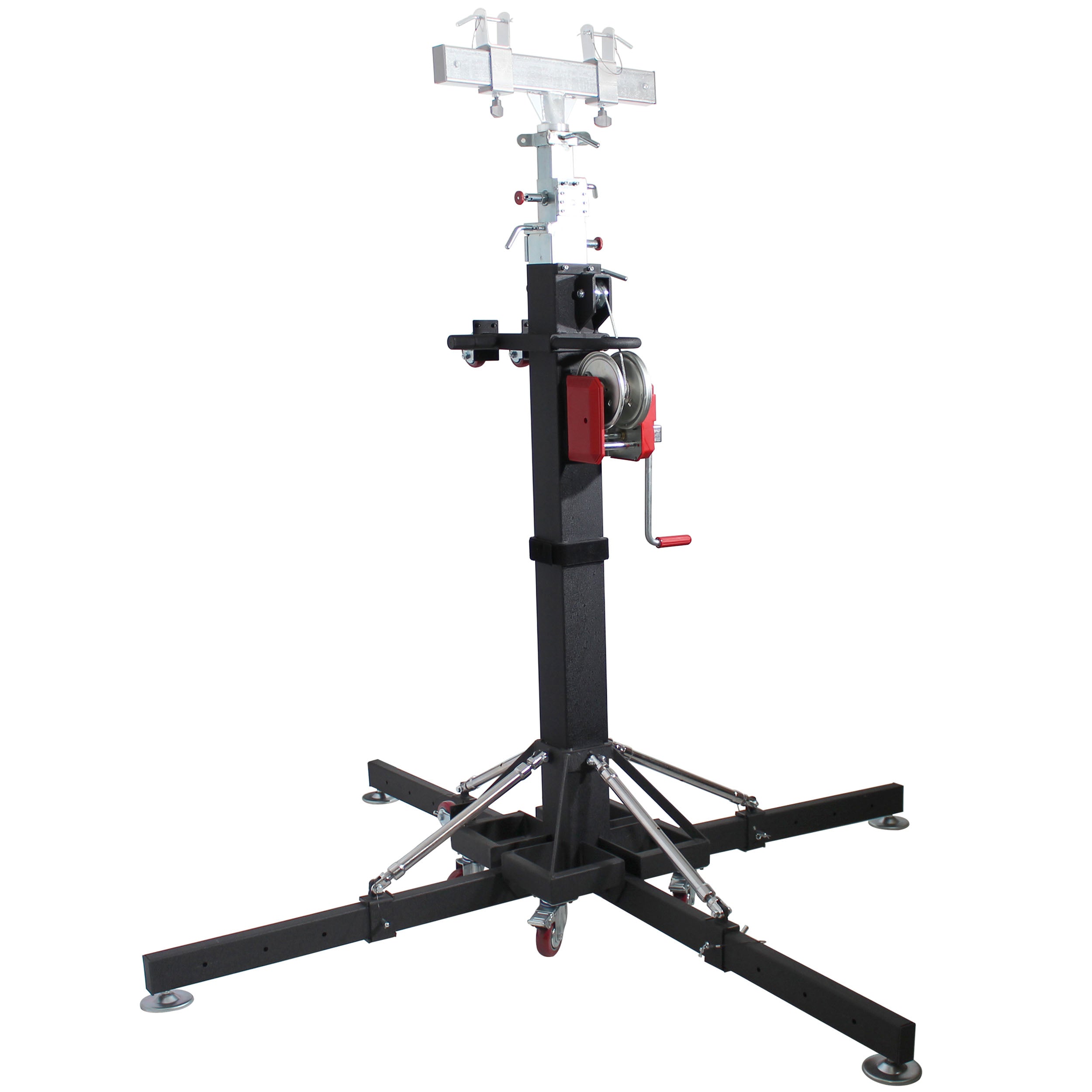 ProX 18 Ft Lighting Heavy-Duty Crank Truss Stand 500 Lb. Capacity with Outriggers Center Load18'Includes T-Adapter Truss Mount