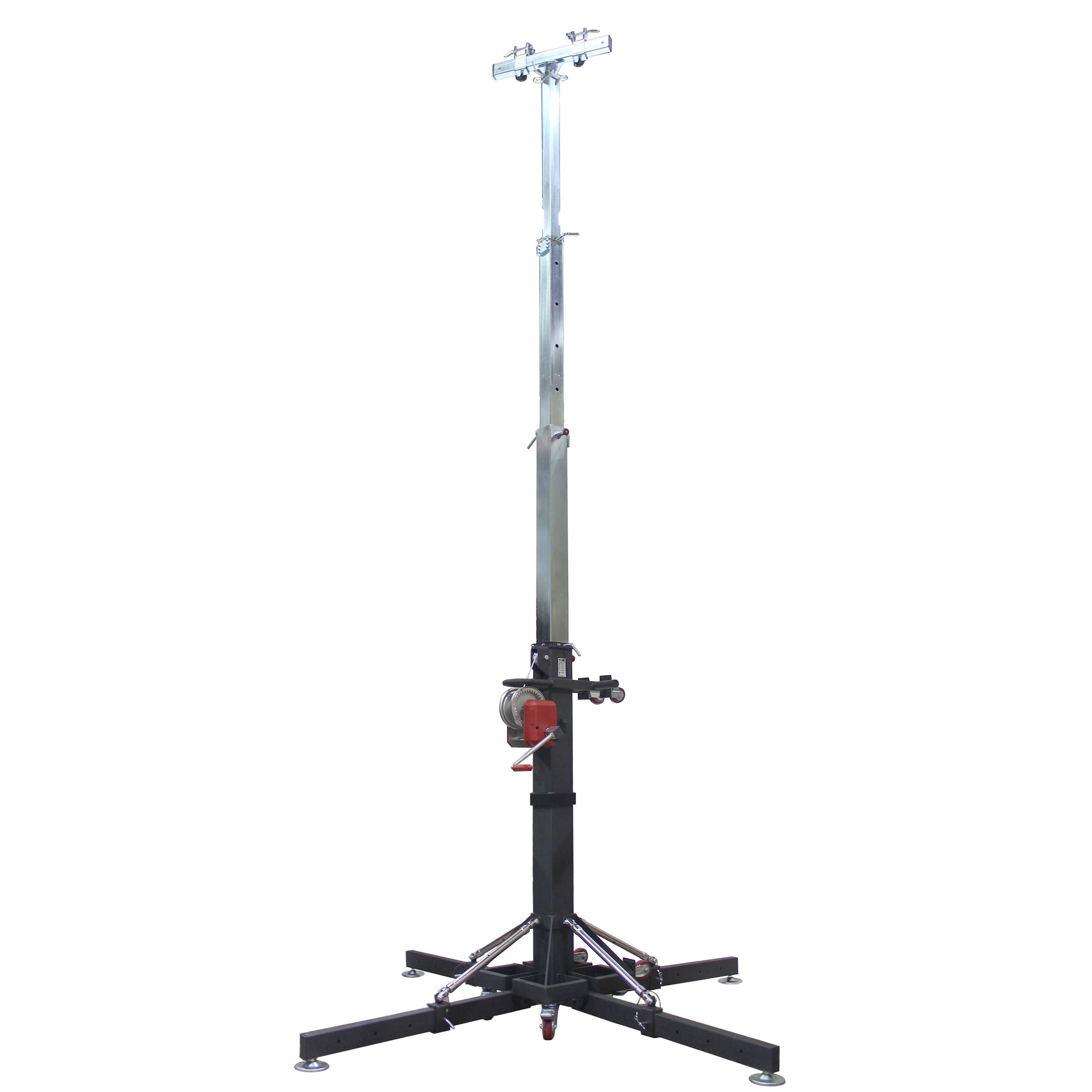 ProX 18 Ft Lighting Heavy-Duty Crank Truss Stand 500 Lb. Capacity with Outriggers Center Load18'Includes T-Adapter Truss Mount