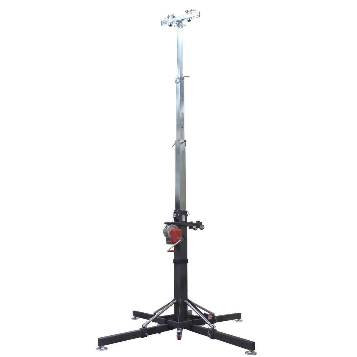 ProX 18 Ft Lighting Heavy-Duty Crank Truss Stand 500 Lb. Capacity with Outriggers Center Load18'Includes T-Adapter Truss Mount.