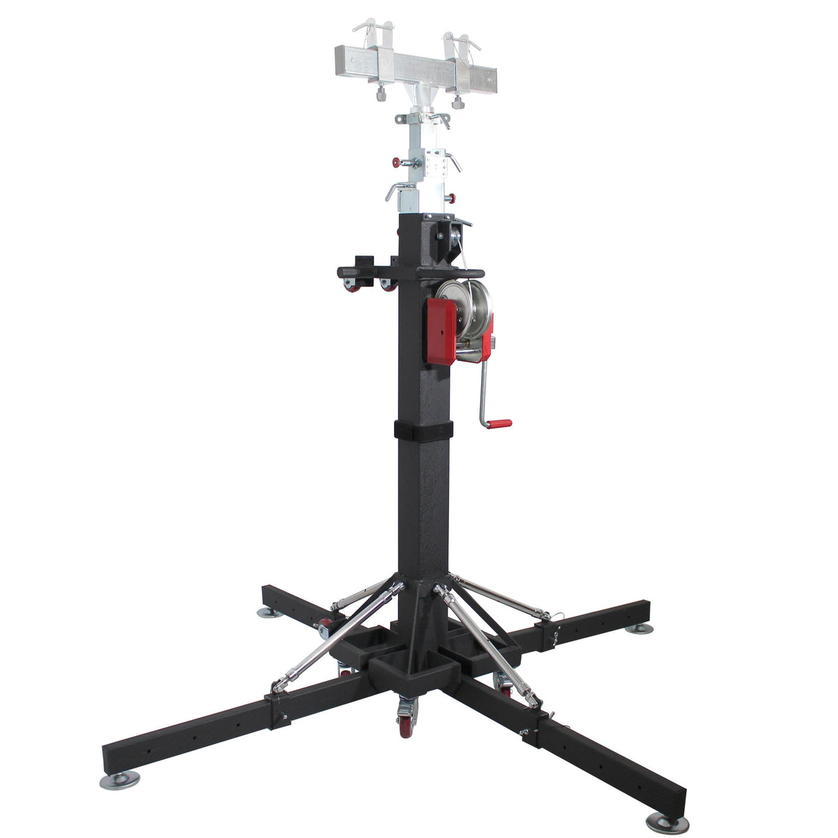 ProX 18 Ft Lighting Heavy-Duty Crank Truss Stand 500 Lb. Capacity with Outriggers Center Load18'Includes T-Adapter Truss Mount.