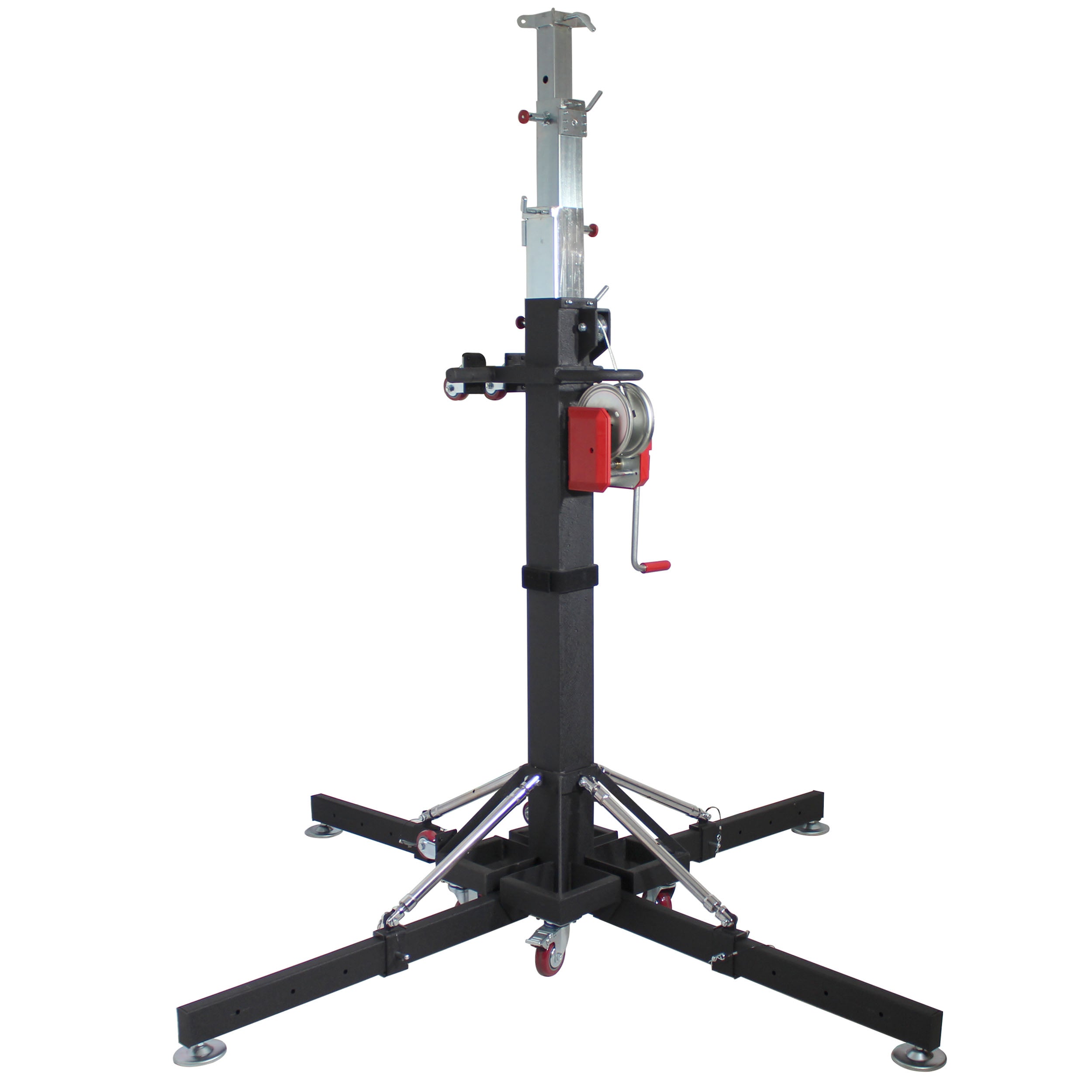 ProX 18 Ft Lighting Heavy-Duty Crank Truss Stand 500 Lb. Capacity with Outriggers Center Load18'Includes T-Adapter Truss Mount