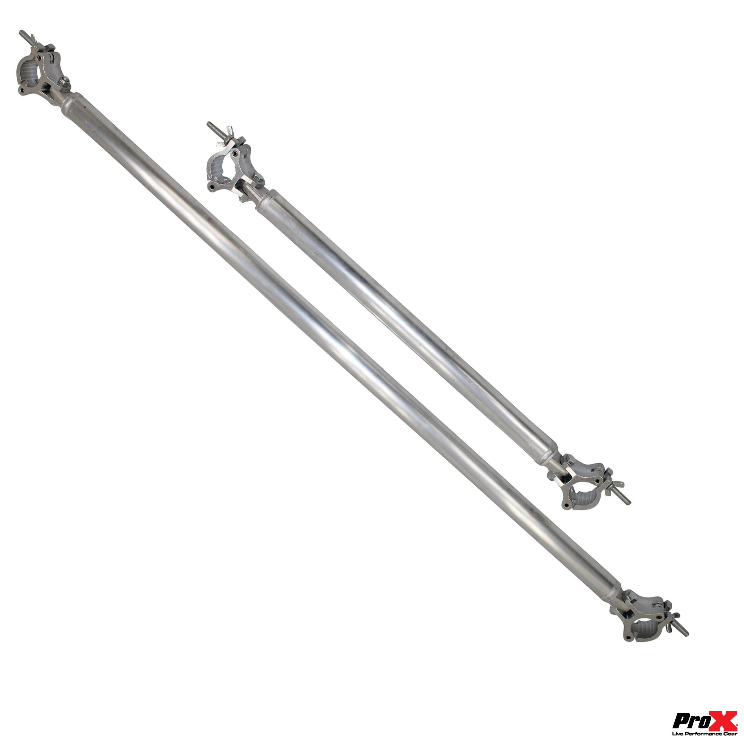 ProX 59 Inch (149.86cm) Single Truss Tube W-Clamp and Hinge on Each End | 2 Inch | 2mm Wall