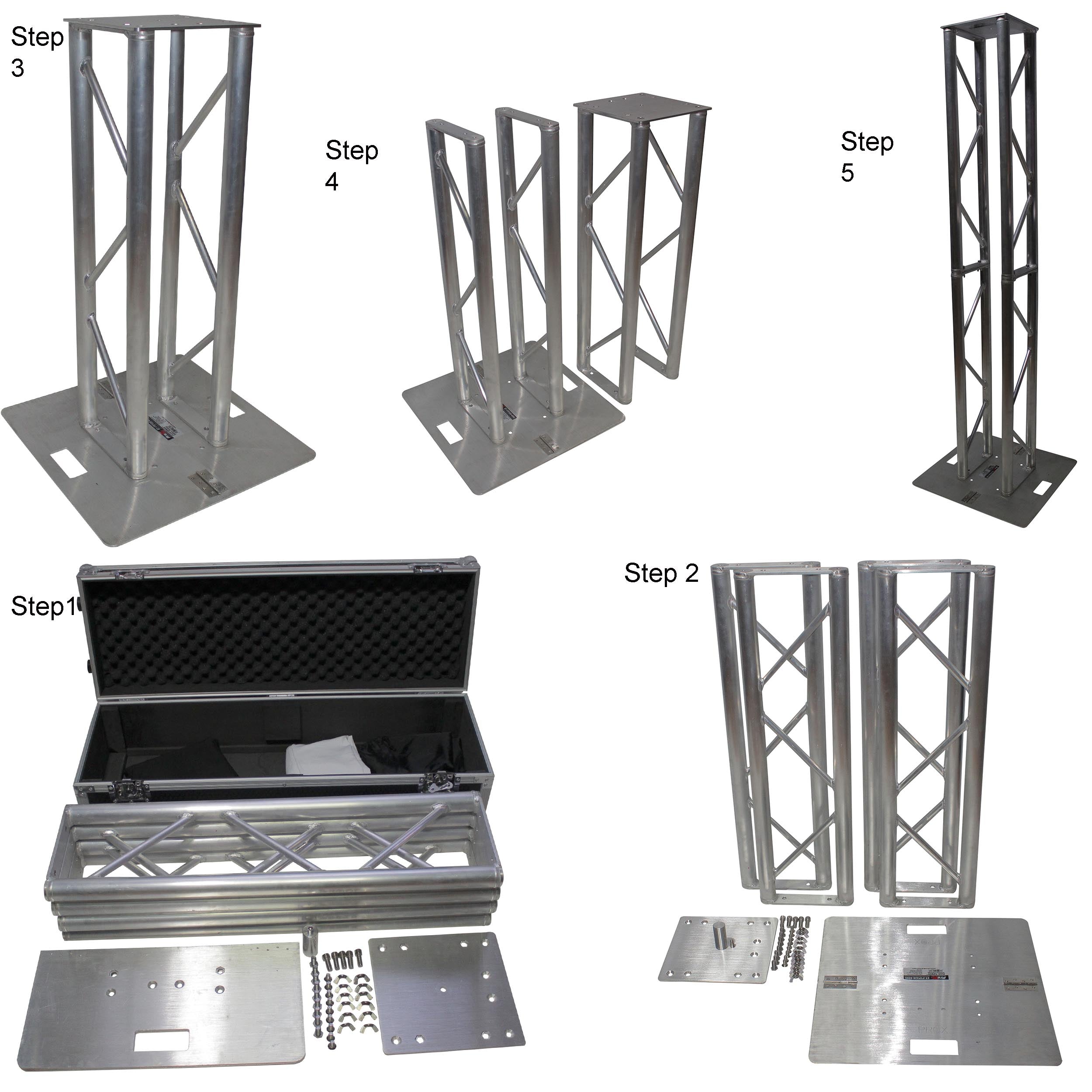 ProX Flex Tower Totem Package - Adjustable 6.56ft or 3.28ft With Road Case
