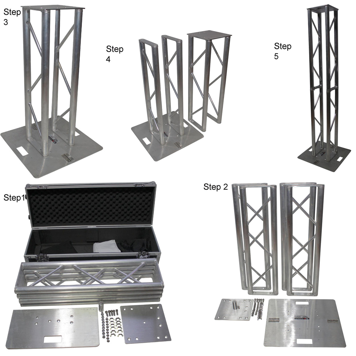 ProX Flex Tower Totem Package - Adjustable 6.56ft or 3.28ft With Road Case.