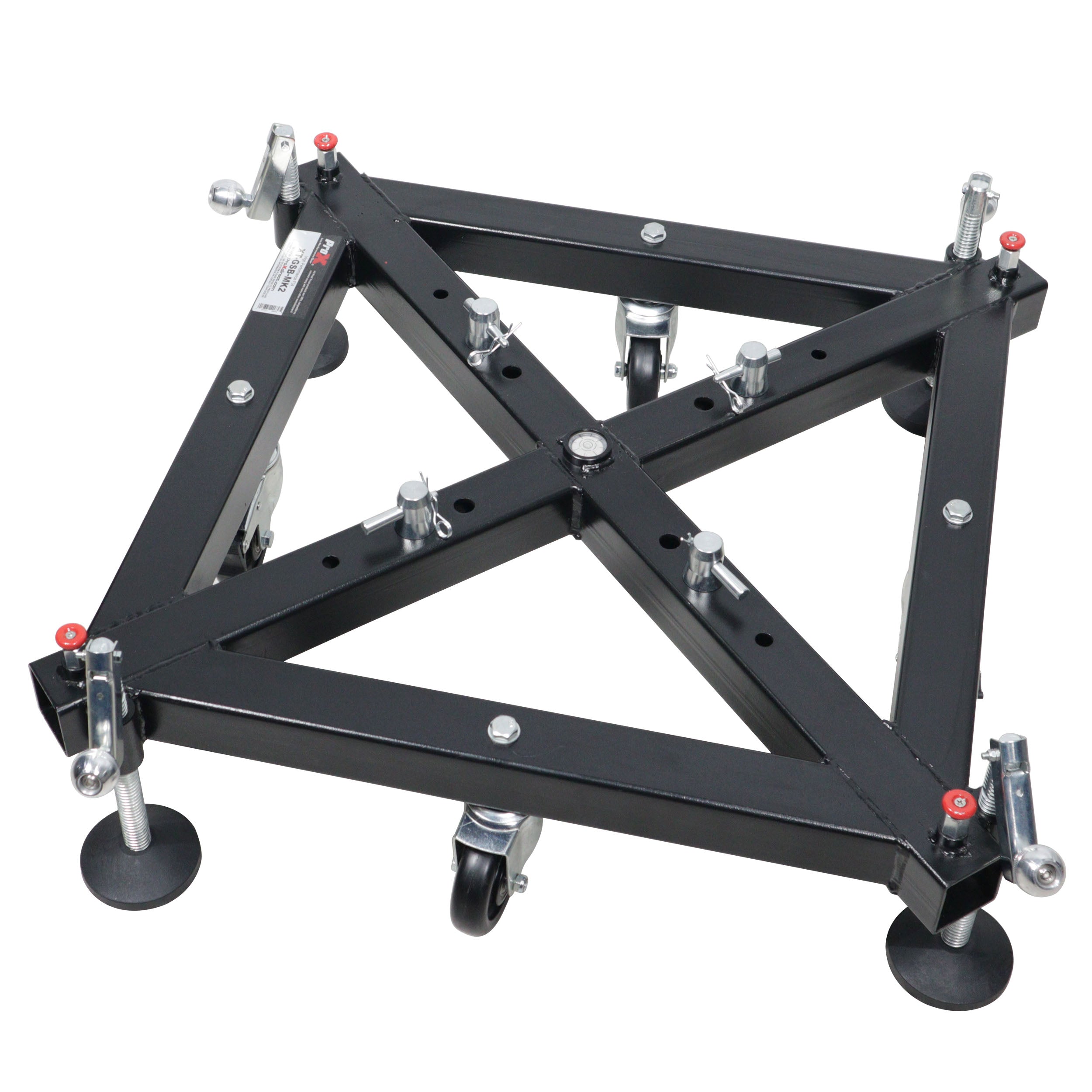 ProX Universal Vertical Tower Truss Ground Support Base on Wheels with Leveling Jacks for F34, F44 and 12" Bolt truss