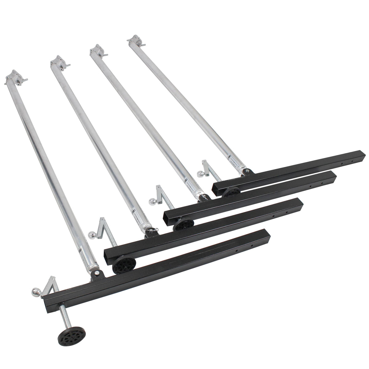 ProX Truss Tower Stage Roofing System Package -Top Block | Hinges | Base | Outriggers and 3.28 Ft. 2 mm Wall Truss Segment.
