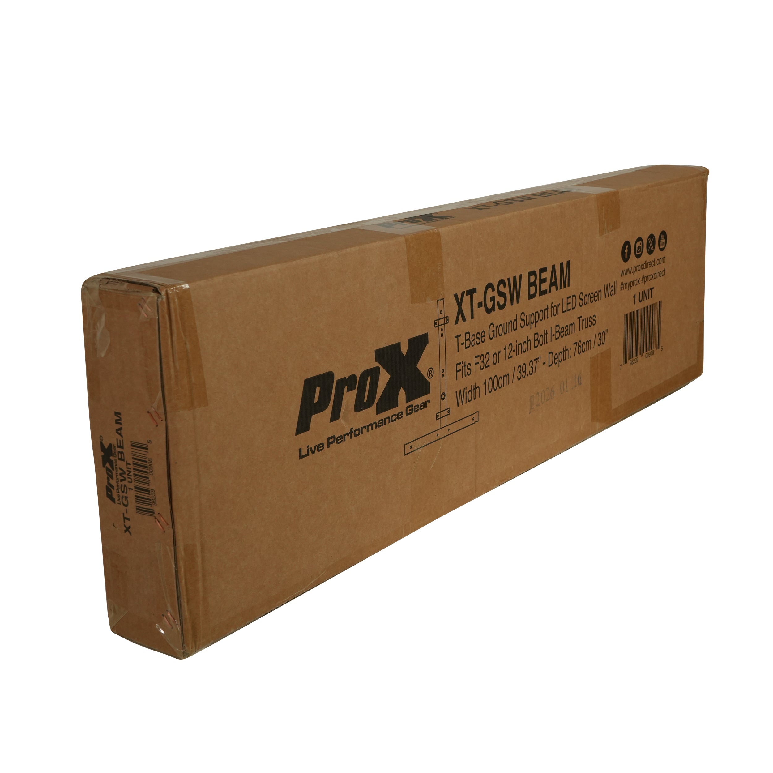 ProX Ground Support Stabilizing 1M / 3.28ft T-Base for LED Screen Wall Stacking for I-Beam F32 or12" Bolted I-Beam Truss Segments