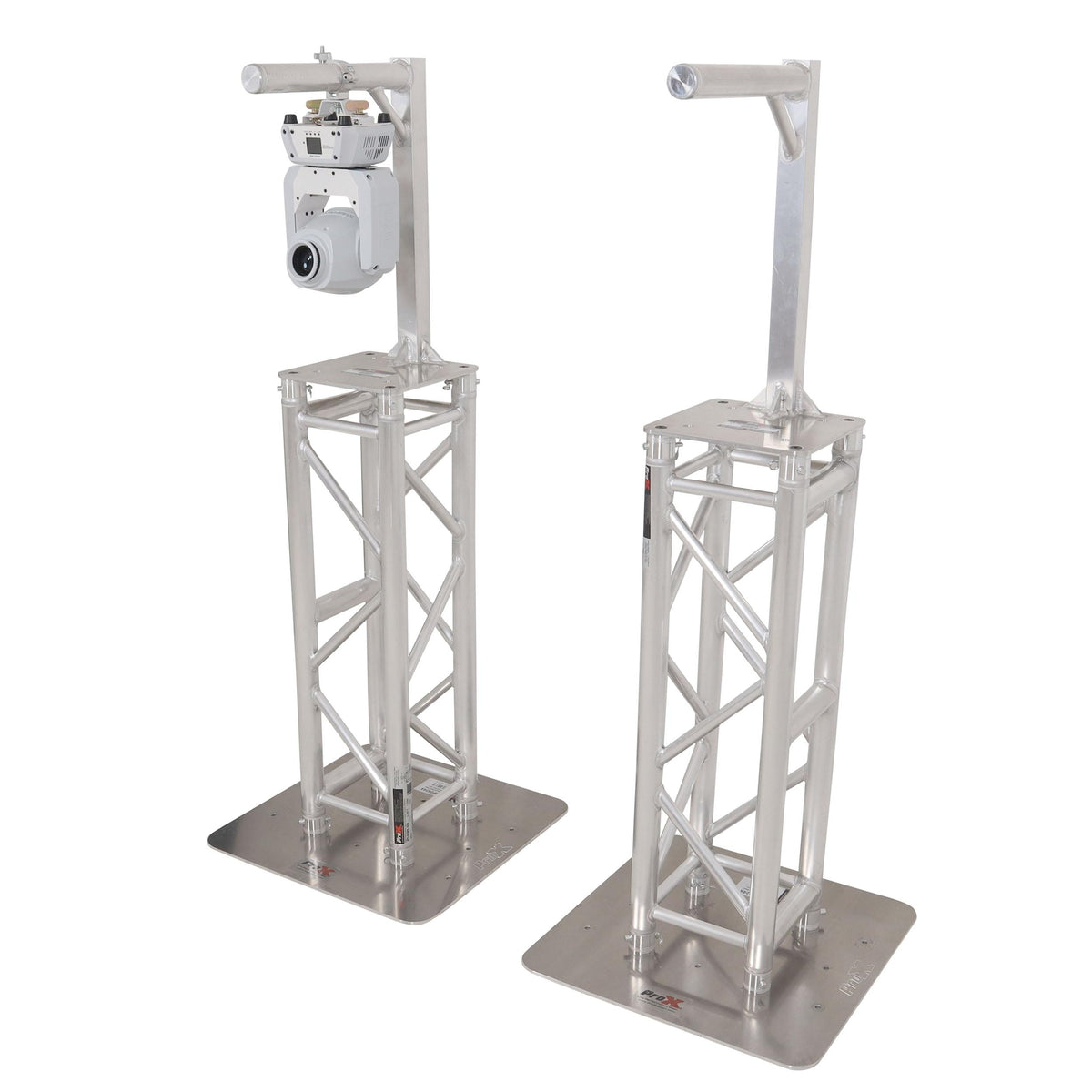 ProX Set of 2 Inverted Lighting Mount Top Plates with 24"H and 16"L, 2" OD Arm.