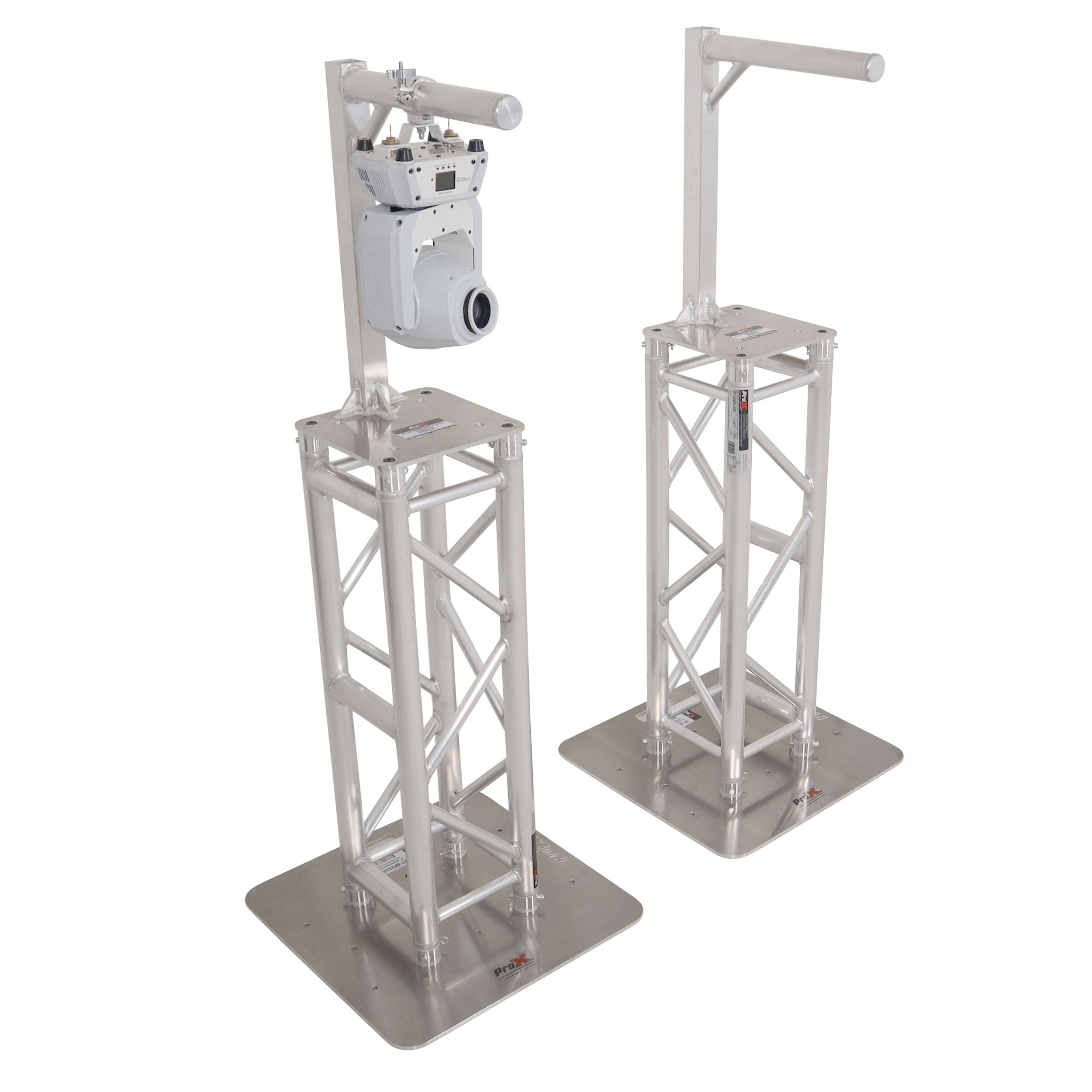 ProX Set of 2 Inverted Lighting Mount Top Plates with 24"H and 16"L, 2" OD Arm