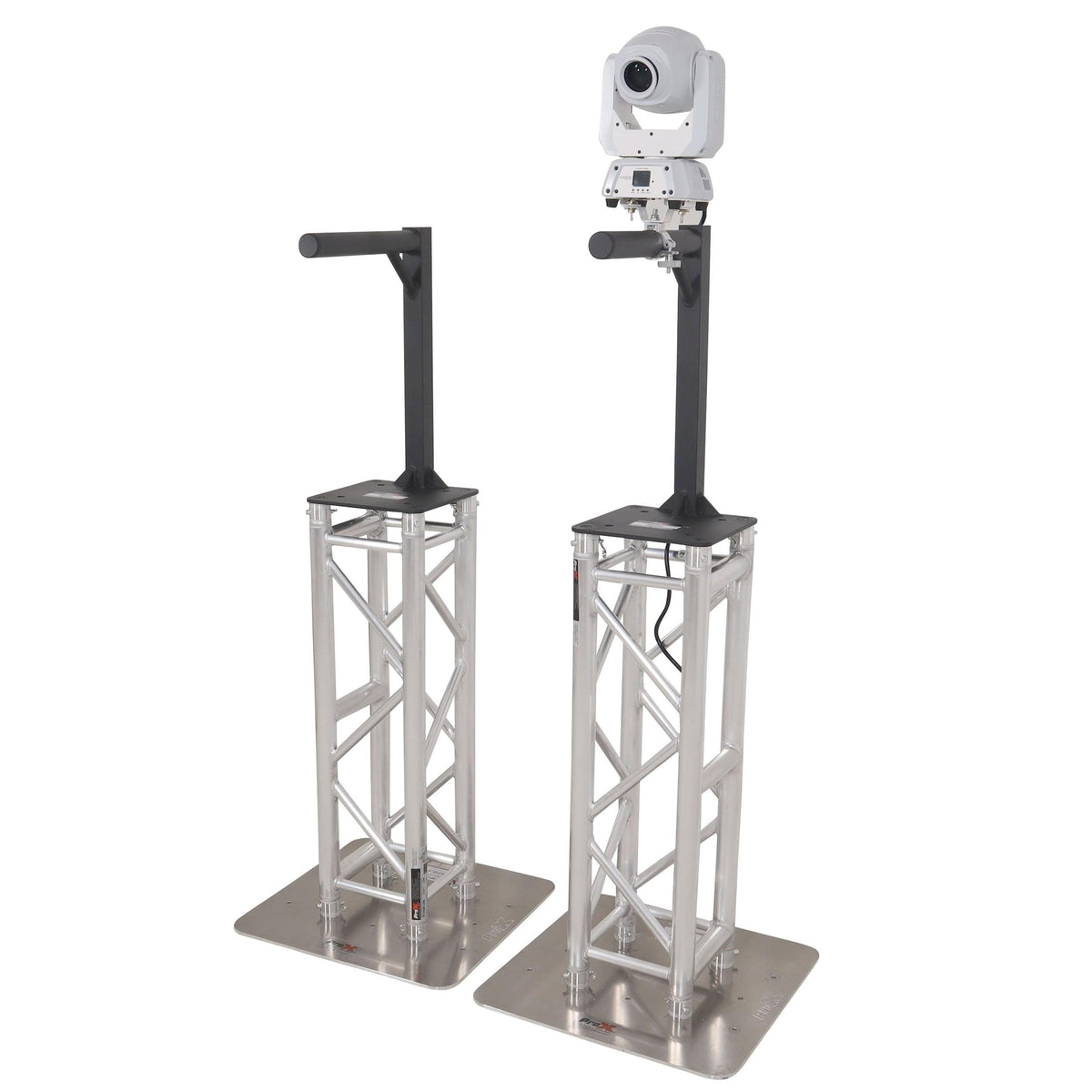 ProX Set of 2 Inverted Lighting Mount Top Plates with 24"H and 16"L, 2" OD Arm in Black.