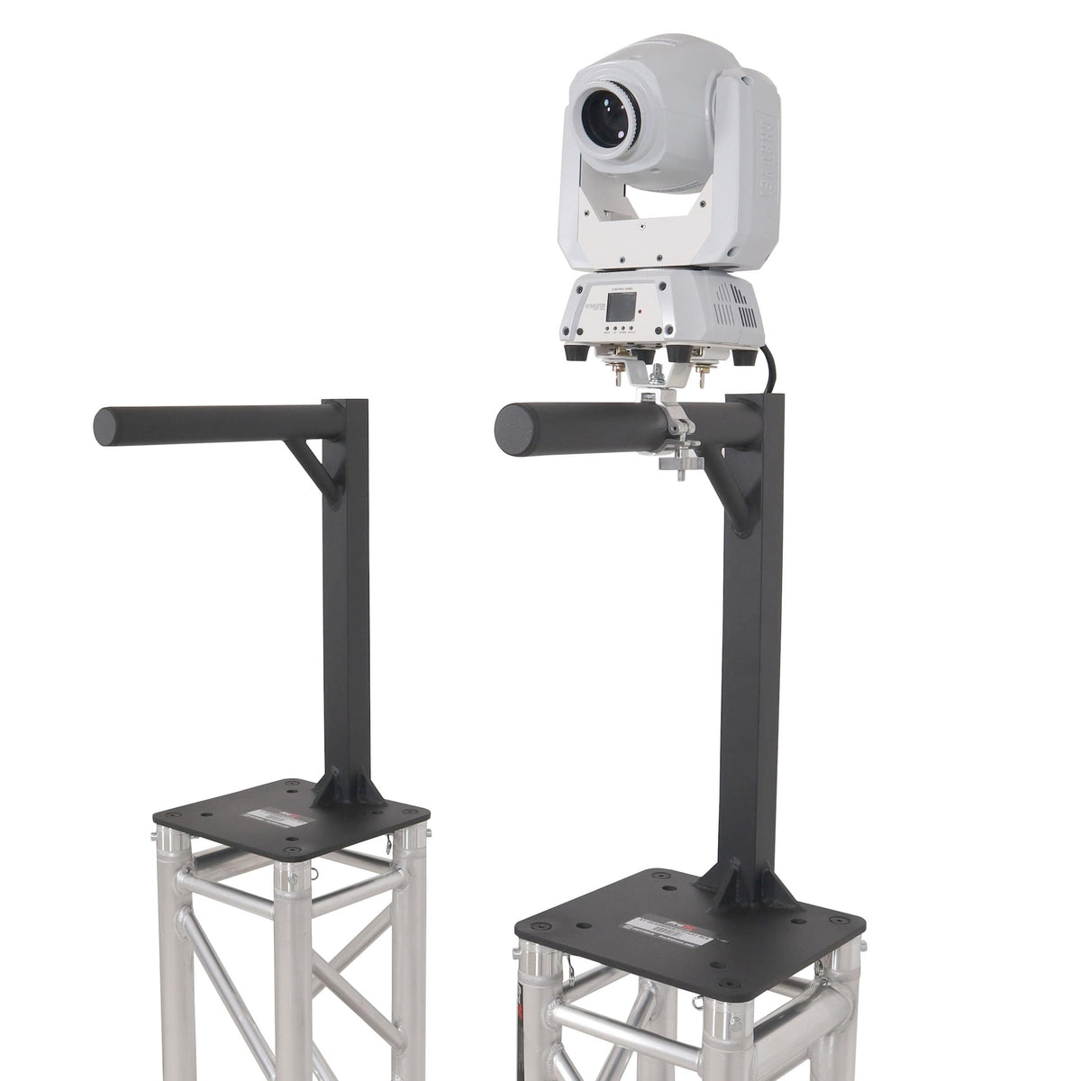 ProX Set of 2 Inverted Lighting Mount Top Plates with 24"H and 16"L, 2" OD Arm in Black.