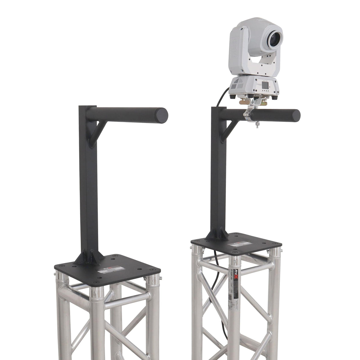 ProX Set of 2 Inverted Lighting Mount Top Plates with 24"H and 16"L, 2" OD Arm in Black.