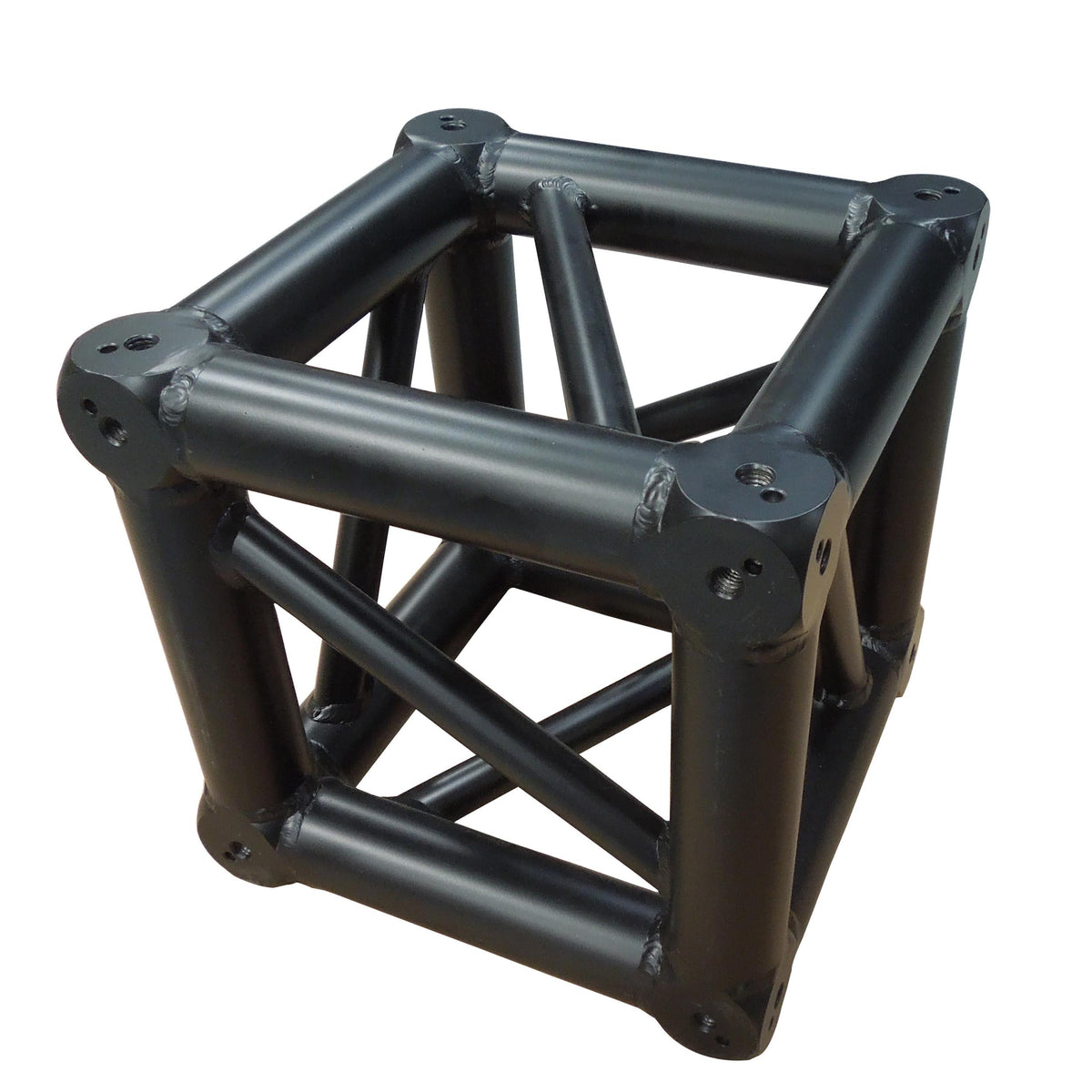 ProX 6 Way Square Truss Junction Block - Includes 4 Way 16 Half Conical Couplers | Black Powder Coated | 3mm Wall.