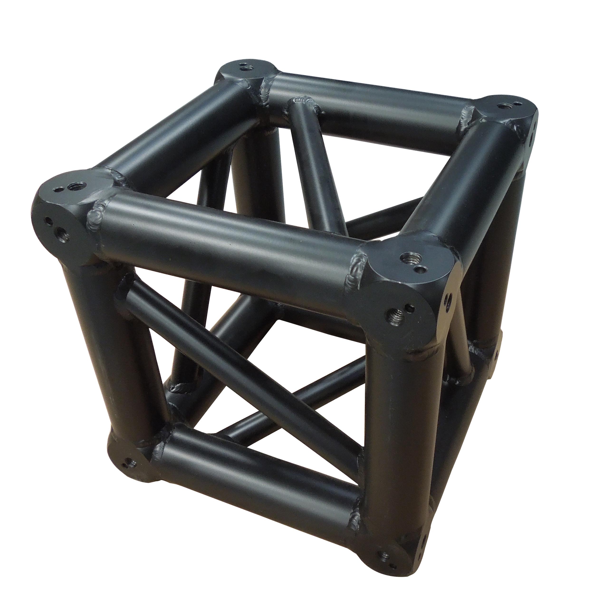 ProX 6 Way Square Truss Junction Block - Includes 4 Way 16 Half Conical Couplers | Black Powder Coated | 3mm Wall