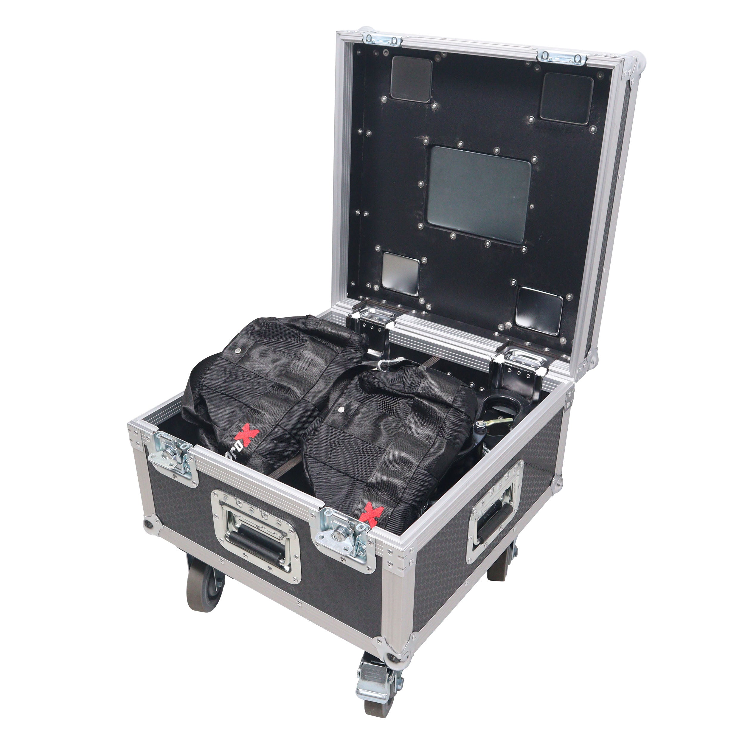 ProX Set of Two 2-Ton 30' Ft. Manual Chain Hoist with ATA Flight Style Road Case for stage truss roof system and line array speakers