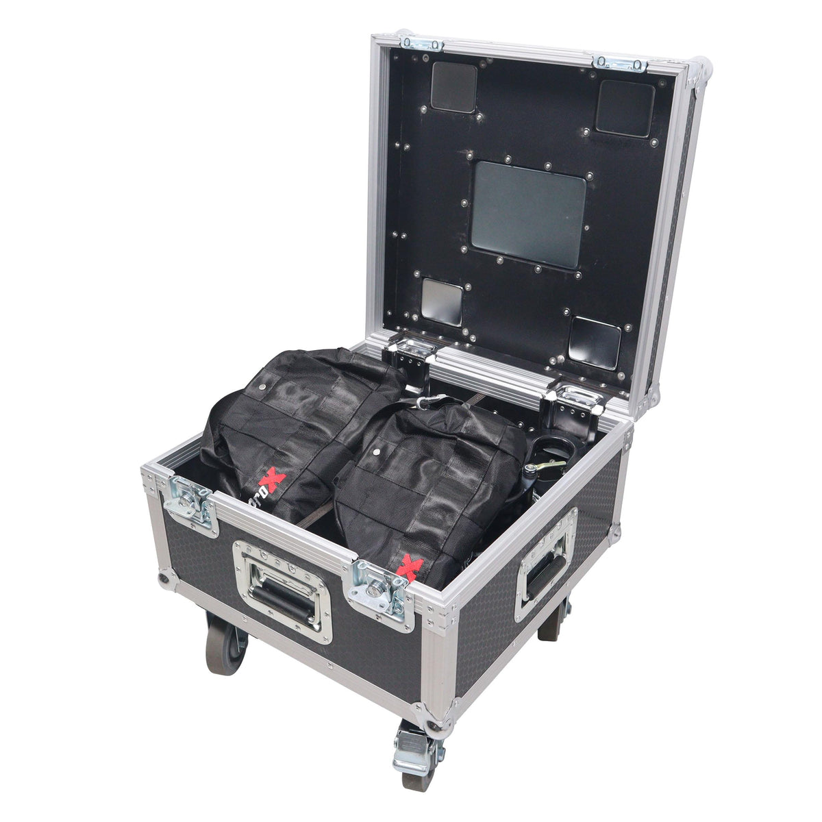 ProX Set of Two 2-Ton 30' Ft. Manual Chain Hoist with ATA Flight Style Road Case for stage truss roof system and line array speakers.