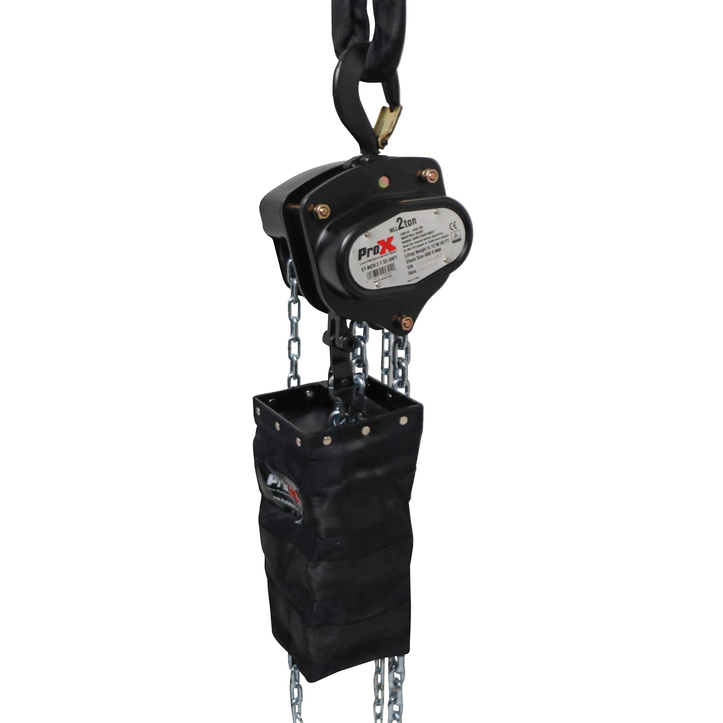 ProX Single 2 Ton Manual Chain Hoist with 30 Ft (9 M) Chain for Stage Truss roof system and line array speakers