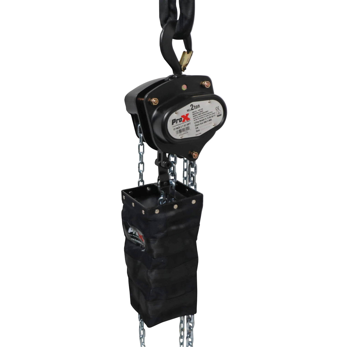 ProX Single 2 Ton Manual Chain Hoist with 30 Ft (9 M) Chain for Stage Truss roof system and line array speakers.