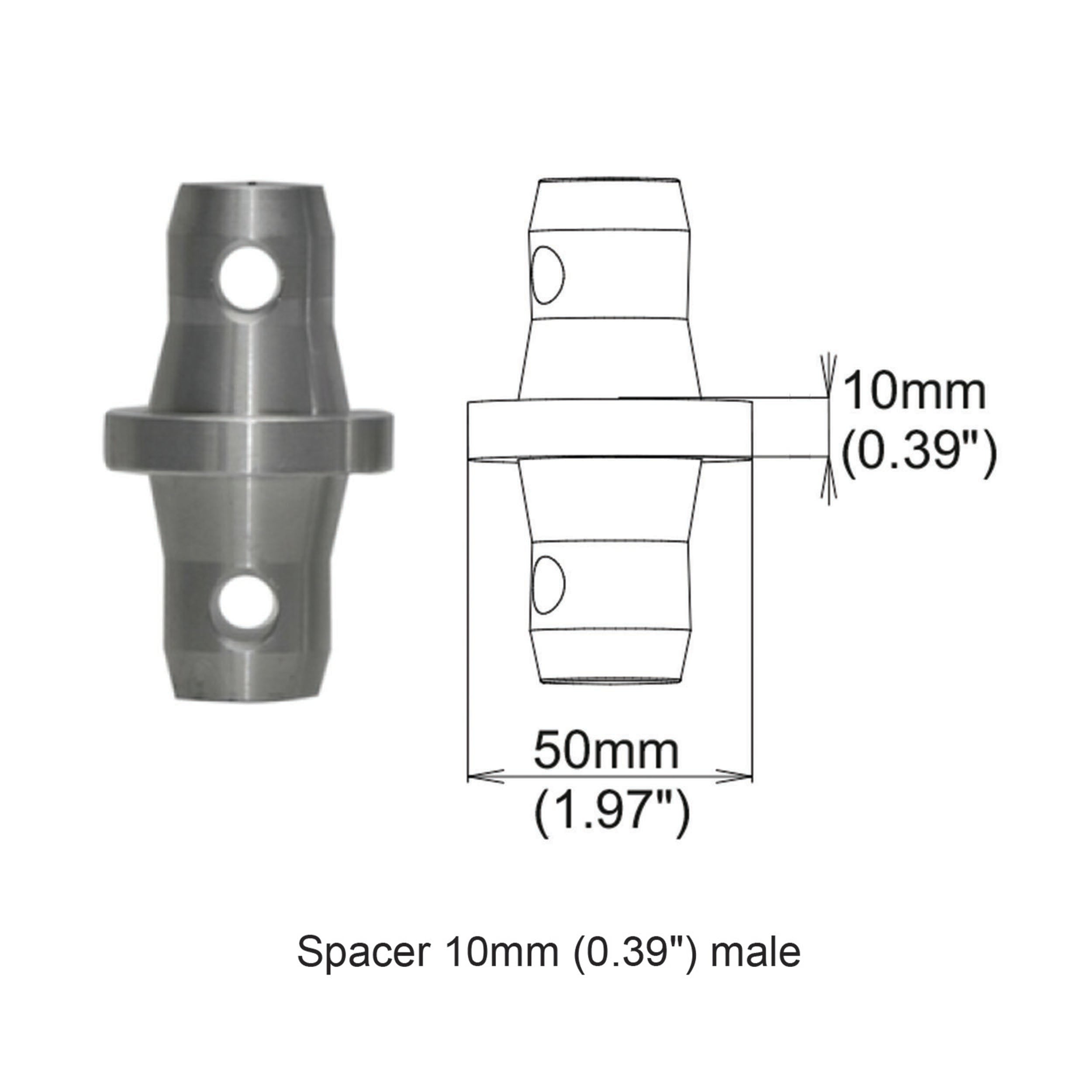 ProX Spacer 10mm Male Coupler
