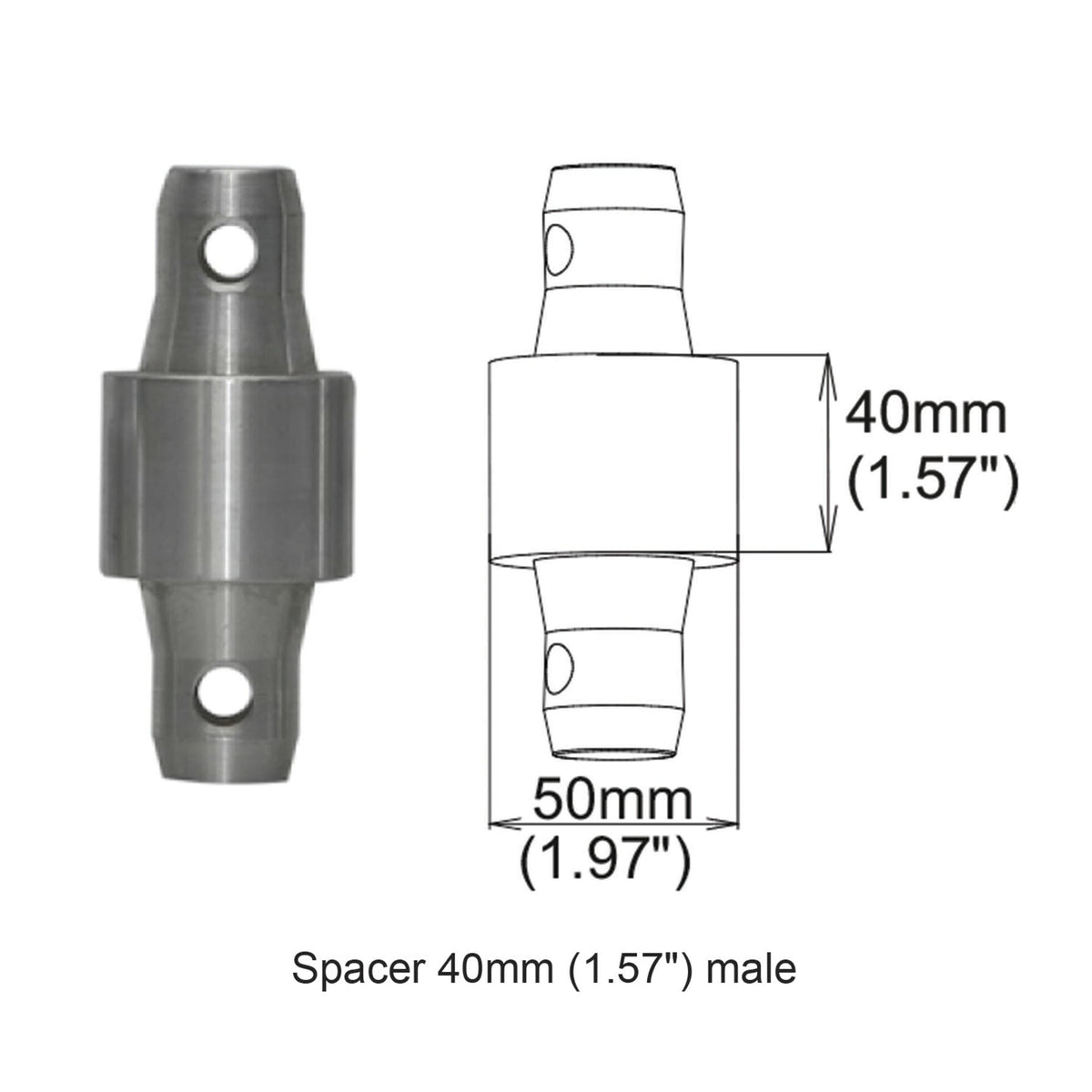 ProX Spacer 40mm Male Coupler.