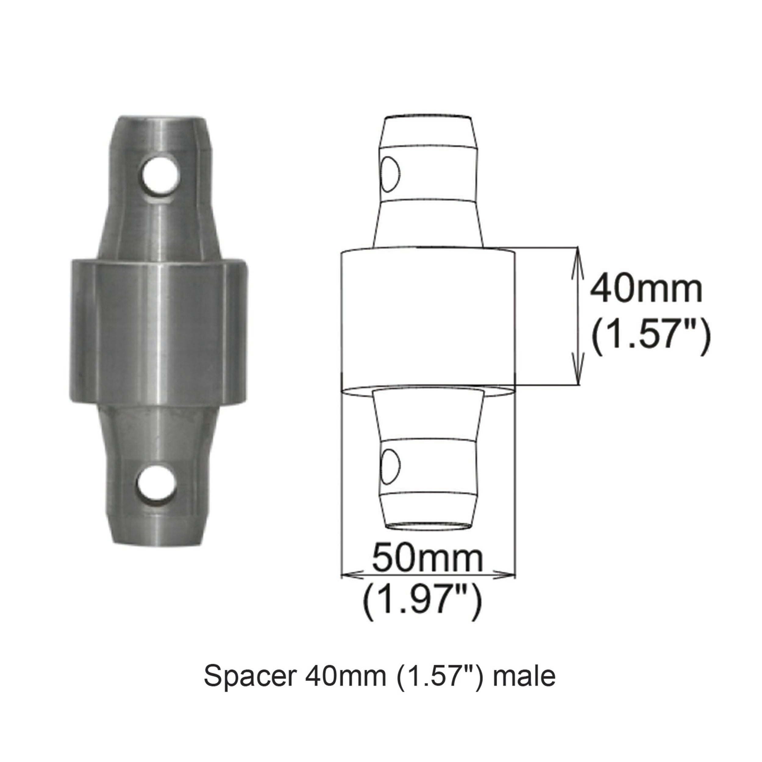 ProX Spacer 40mm Male Coupler