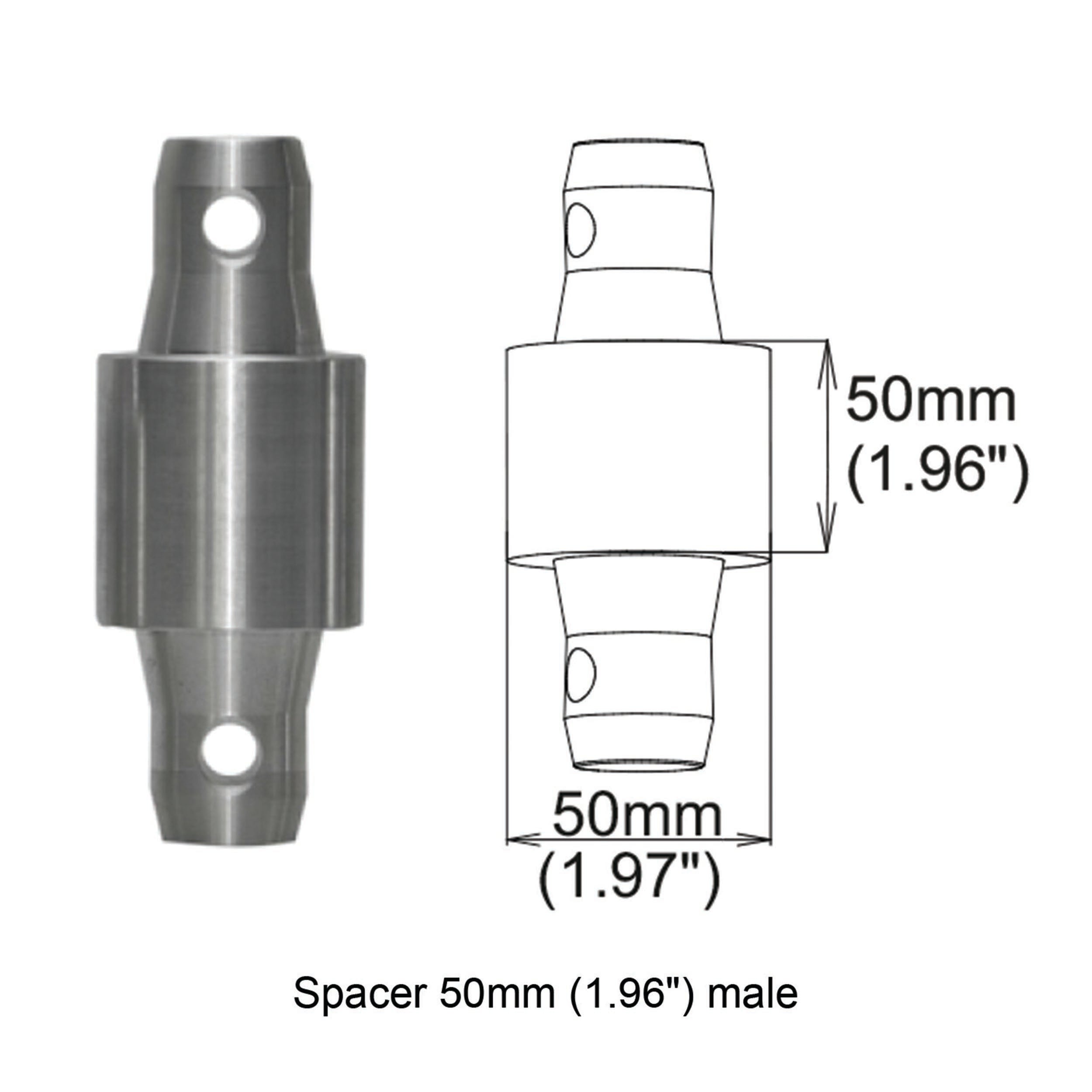 ProX Spacer 50mm Male Coupler