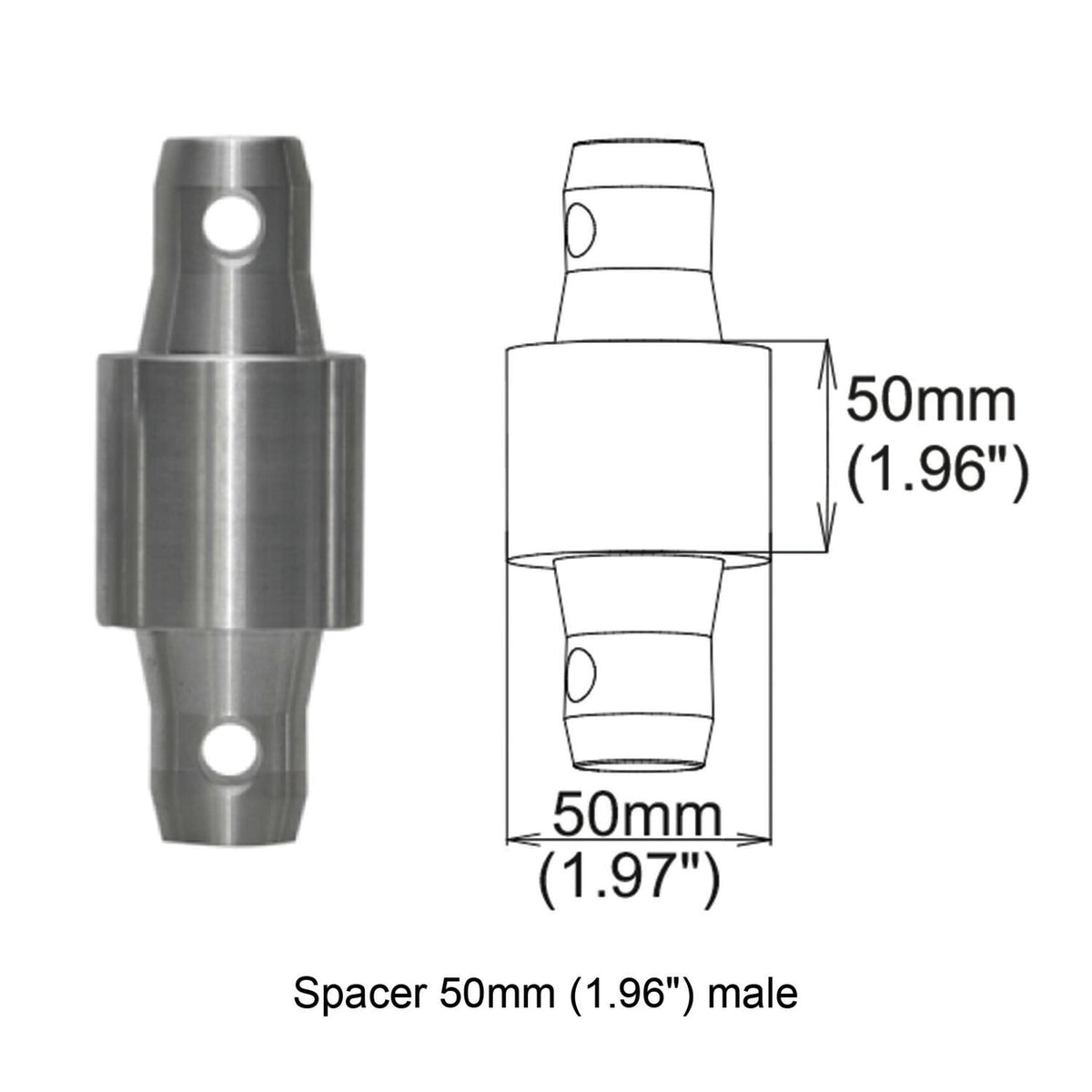 ProX Spacer 50mm Male Coupler.