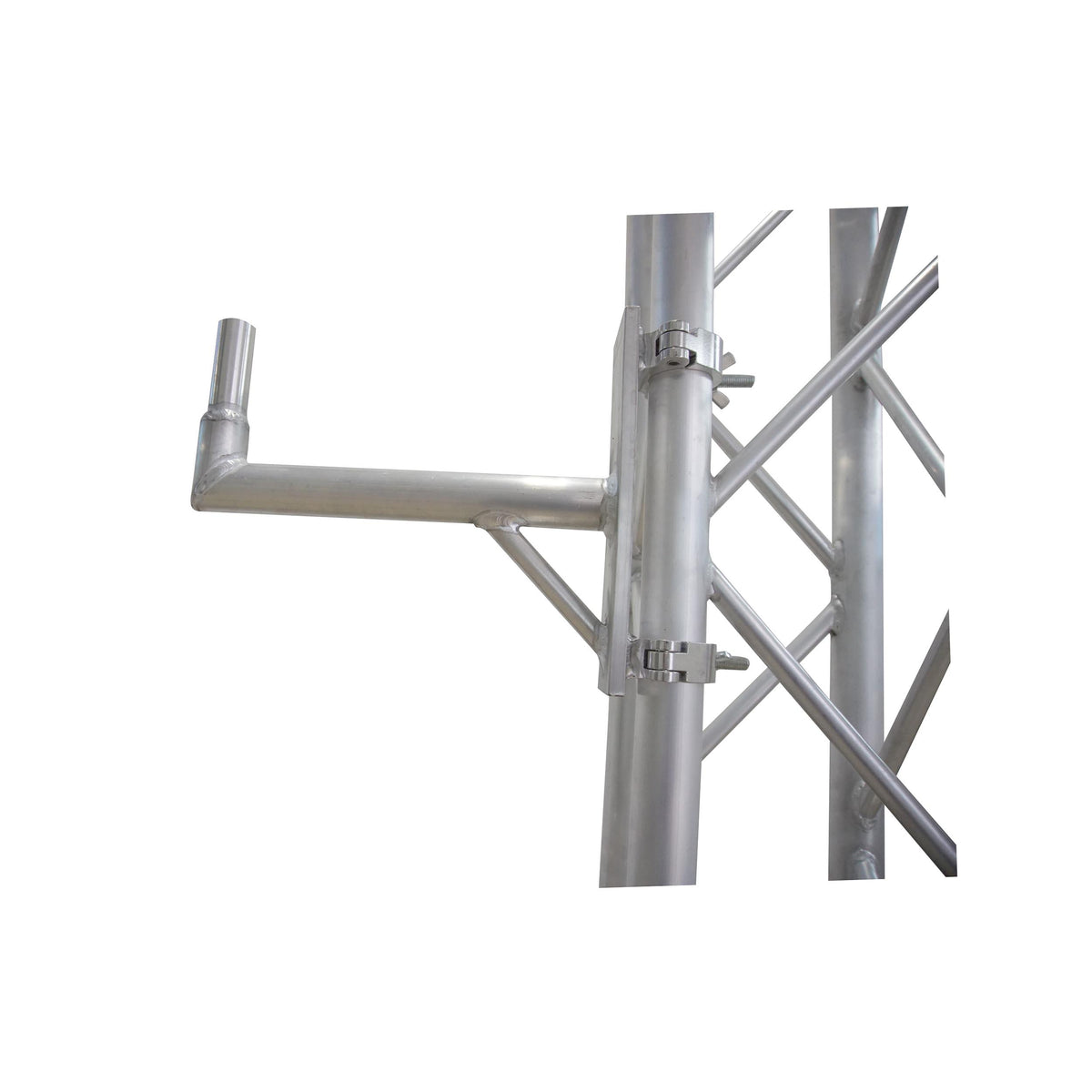 ProX 14" Speaker Mounting Pole Extension with Dual 2" Truss Clamps for F31 F32 F34 Truss – 220 lbs Load Capacity.