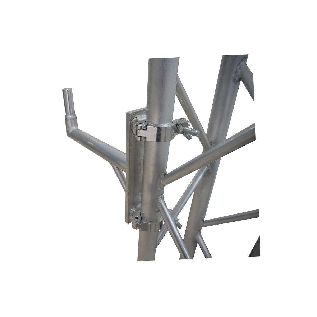 ProX 14" Speaker Mounting Pole Extension with Dual 2" Truss Clamps for F31 F32 F34 Truss – 220 lbs Load Capacity.