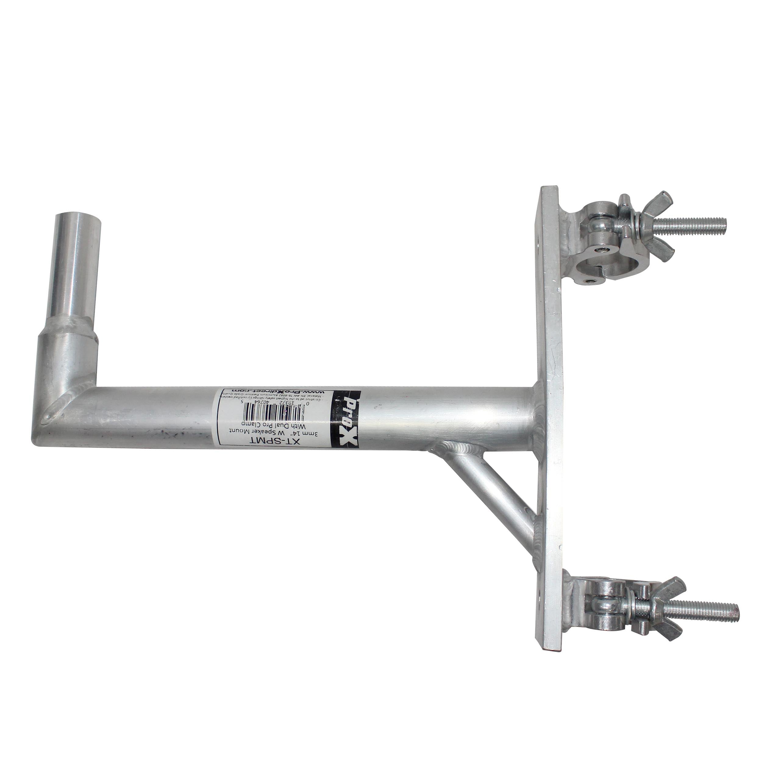 ProX 14" Speaker Mounting Pole Extension with Dual 2" Truss Clamps for F31 F32 F34 Truss – 220 lbs Load Capacity
