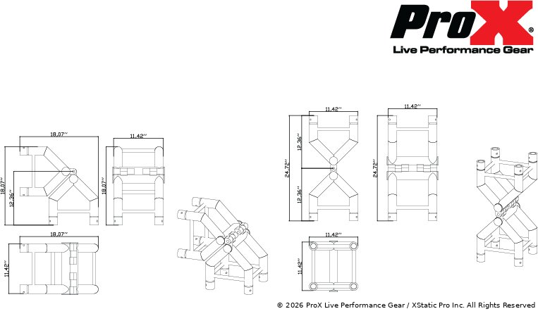 ProX F34 Center Pivot Hinge Horizontal Variable Corner Articulating Block
