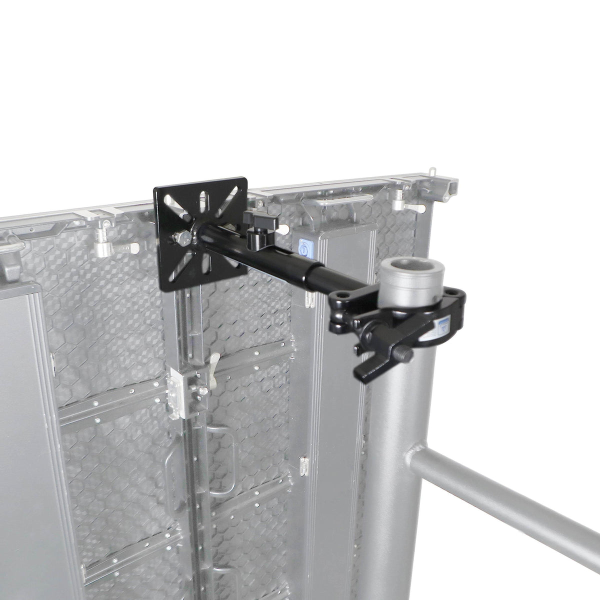 ProX Black 10-13" LED Panel Wall Mounting Plate to Extension 2" Pole Truss Clamp for Ground Stacking and Hanging.