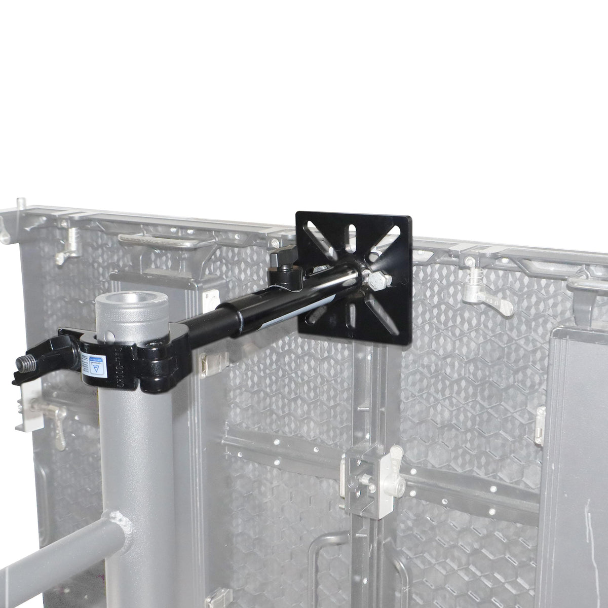 ProX Black 10-13" LED Panel Wall Mounting Plate to Extension 2" Pole Truss Clamp for Ground Stacking and Hanging.