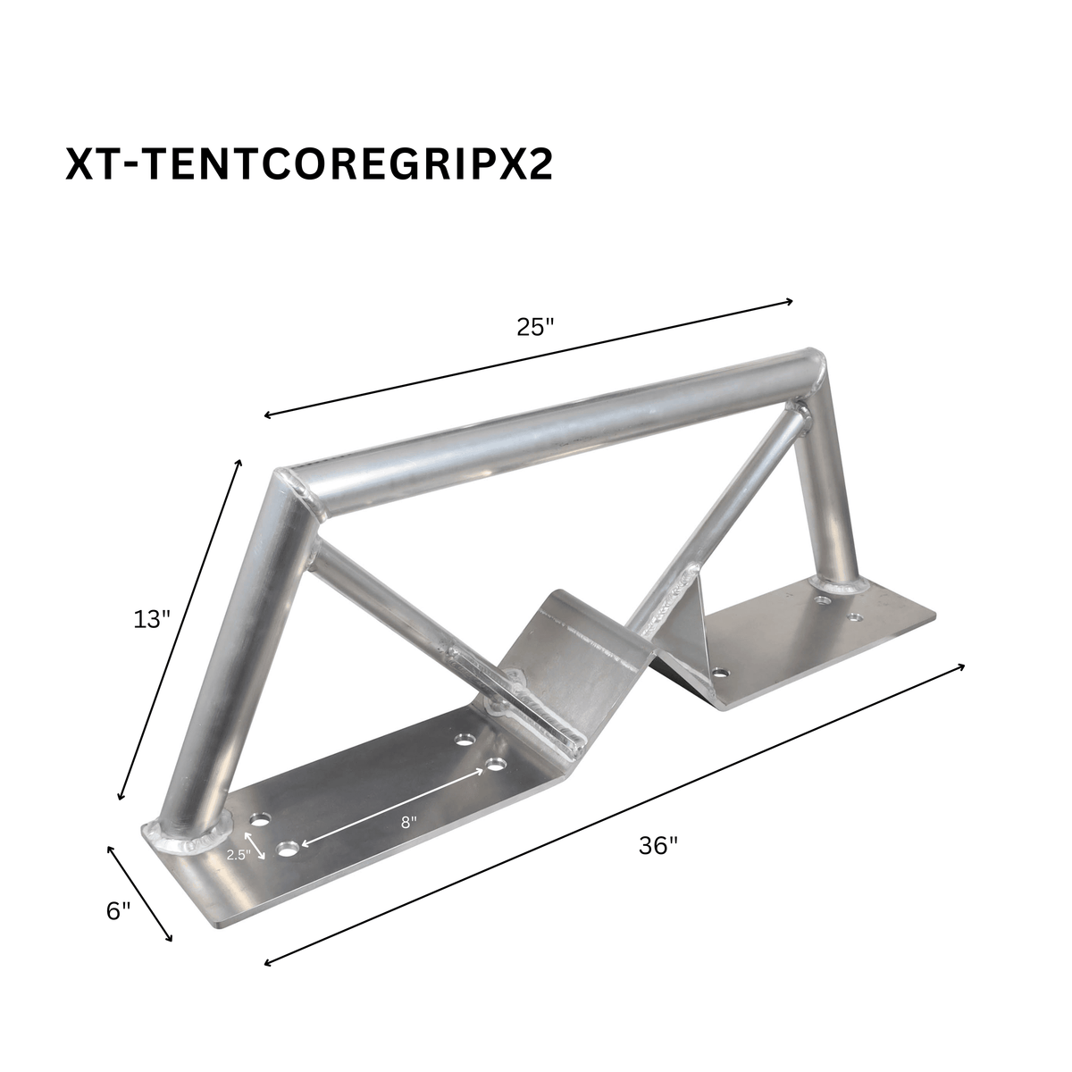 ProX Pair of 8" Center Street Light or Tent Pole Dual Hanging Mount Kit Truss Arm Extension Hexagon Shape 2" OD.