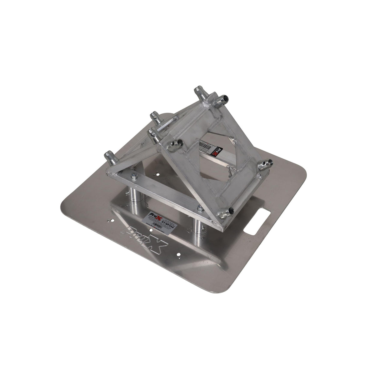 ProX VERRAZANO V-Shape Aluminum Truss DJ Table with Elevated Monitor Shelves and 24" Base Plate.
