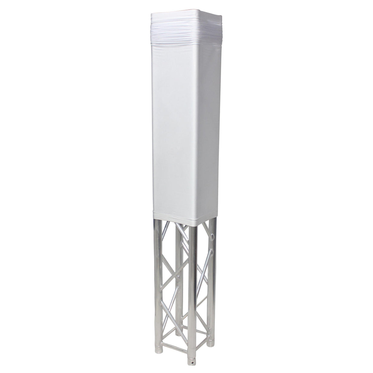 ProX White 6.56Ft 2 meter Lycra Cover Scrim Sleeve fits 12" Quad Box Truss Segment.
