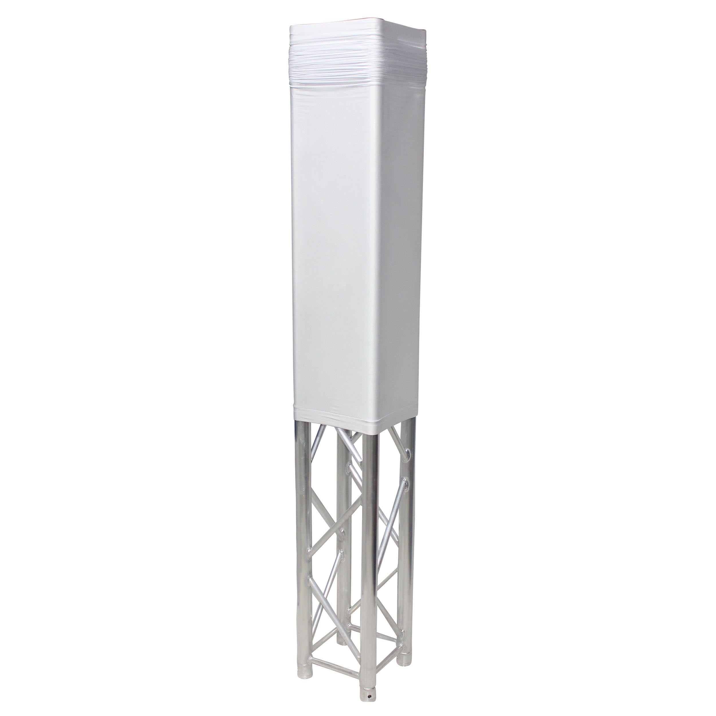 ProX White 6.56Ft 2 meter Lycra Cover Scrim Sleeve fits 12" Quad Box Truss Segment