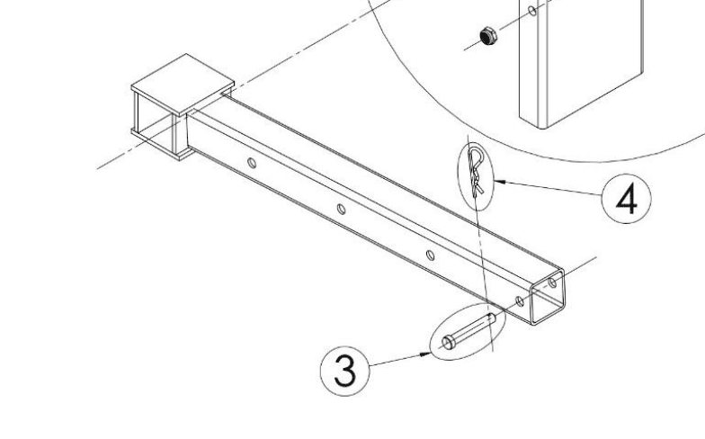 ProX Medium Fantek Lifting Tower Fork Pin for Frontal Load Towers.