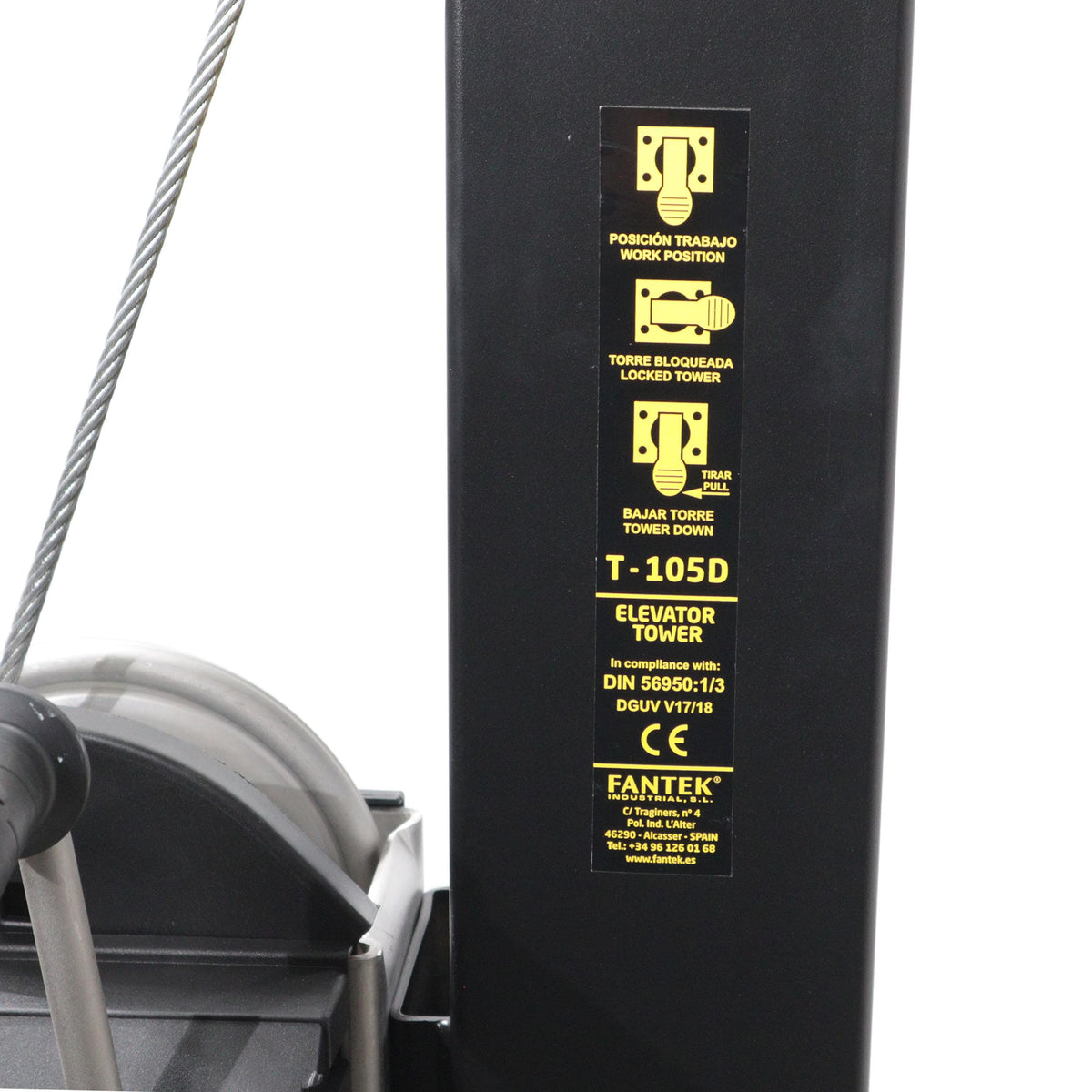 ProX Top Loading Lifting tower - Capacity 496 lbs Max Height 17 ft - Made in Spain by Fantek.