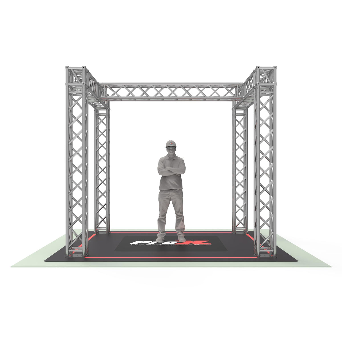 ProX Tradeshow Booth 9.42 W X 9.42 L X 9.20 FT H with H Shape Design in center - K SERIES Light Duty.