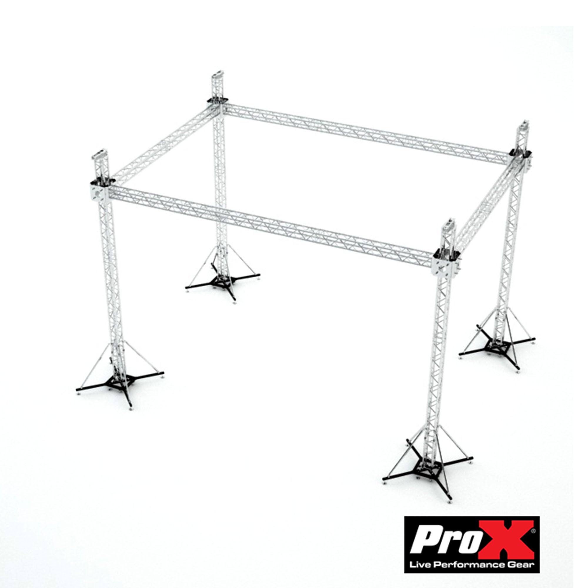 ProX Stage Flat Roofing System Package With 4 Chain Hoists | 30 Ft W x 20 Ft L x 23 Ft H