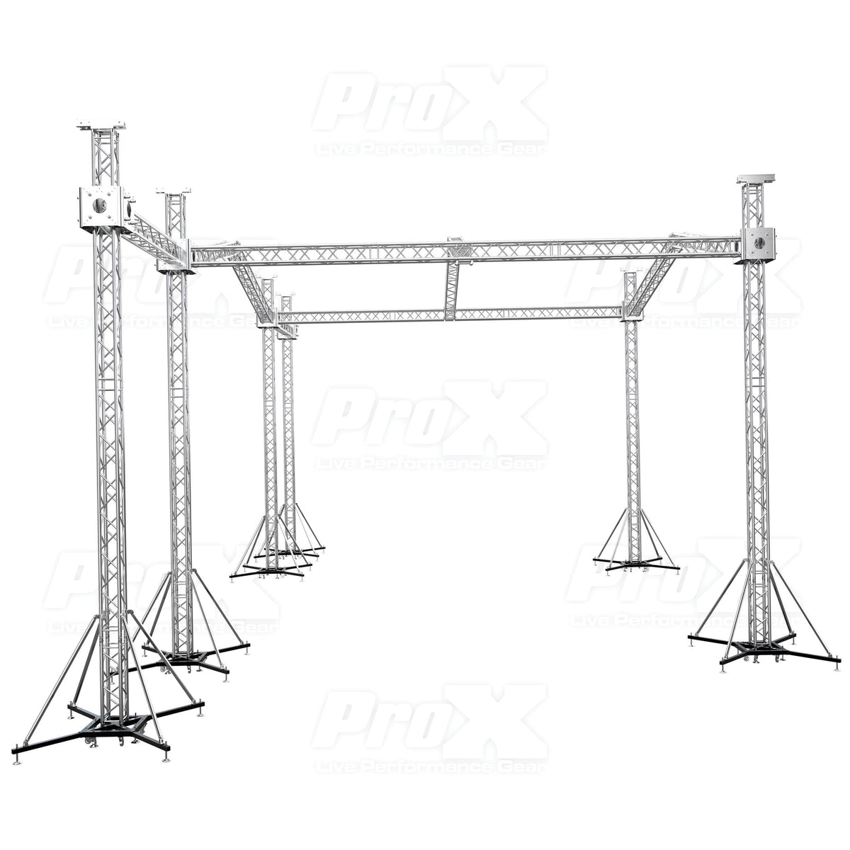 ProX 12D Stage Roofing System 30'W x 30'L x 23'H & Speaker Wings - Incl 6 Chain Hoist.