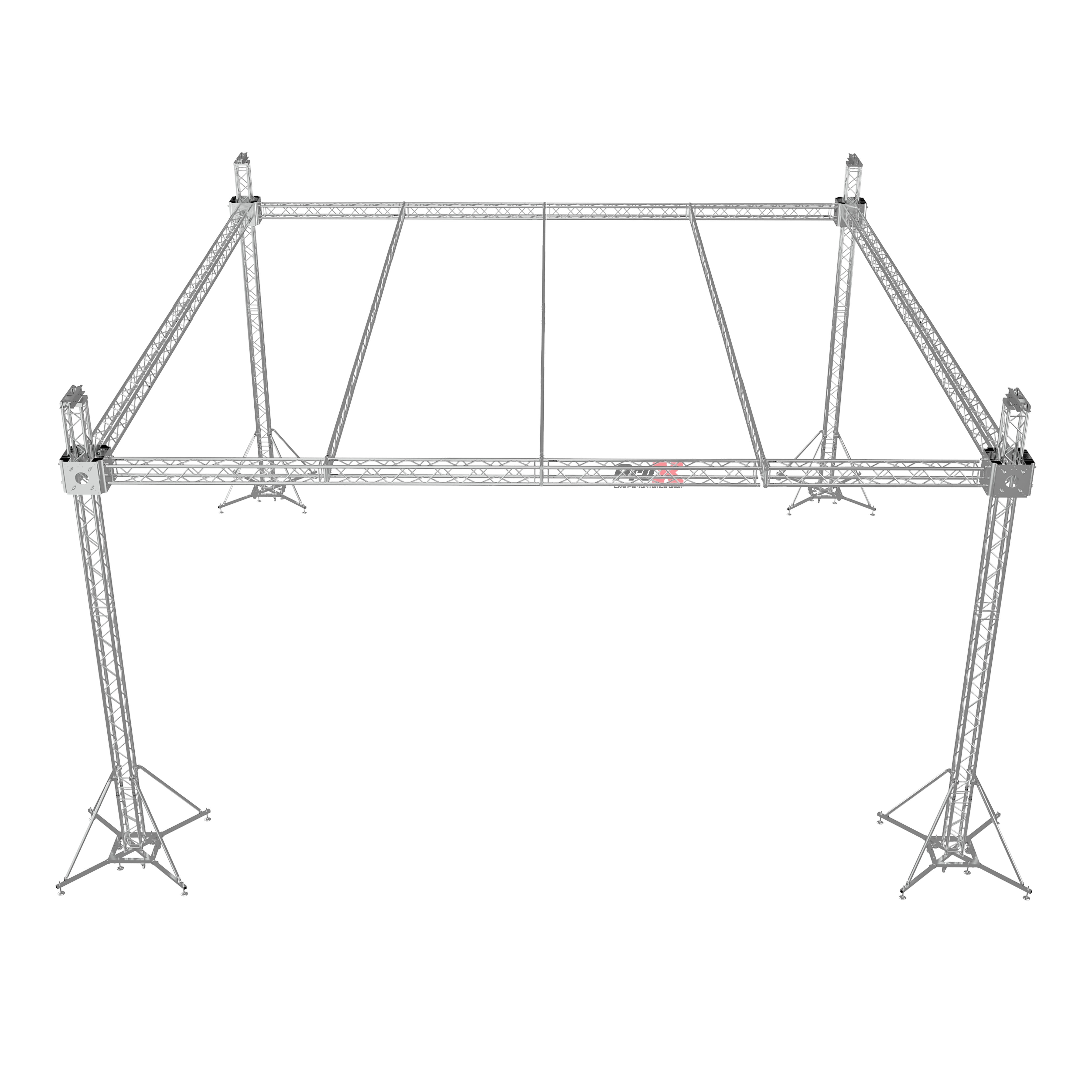 ProX F34 Stage Roofing Truss System with Ground Support, Truss and Chain Hoists – 32x32x23 Ft. F32 Beams