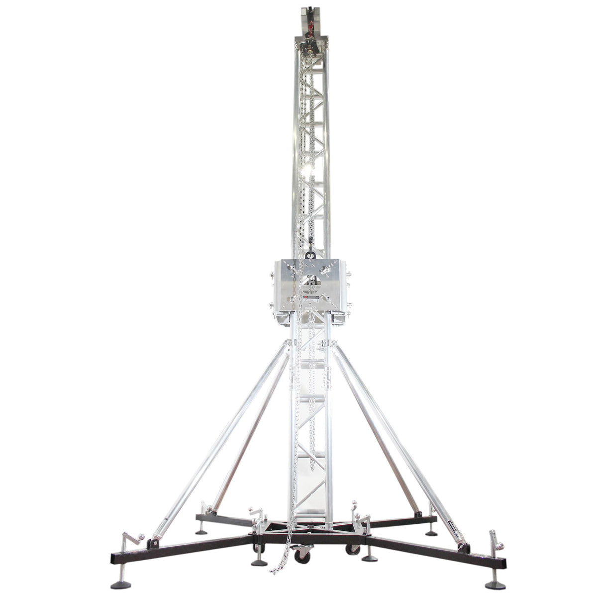 ProX PRO Truss Tower Stage Lift System Package -Top Block | Hinges | Base | Outriggers and 3.28 Ft. 3 mm Ladder Truss Segment.