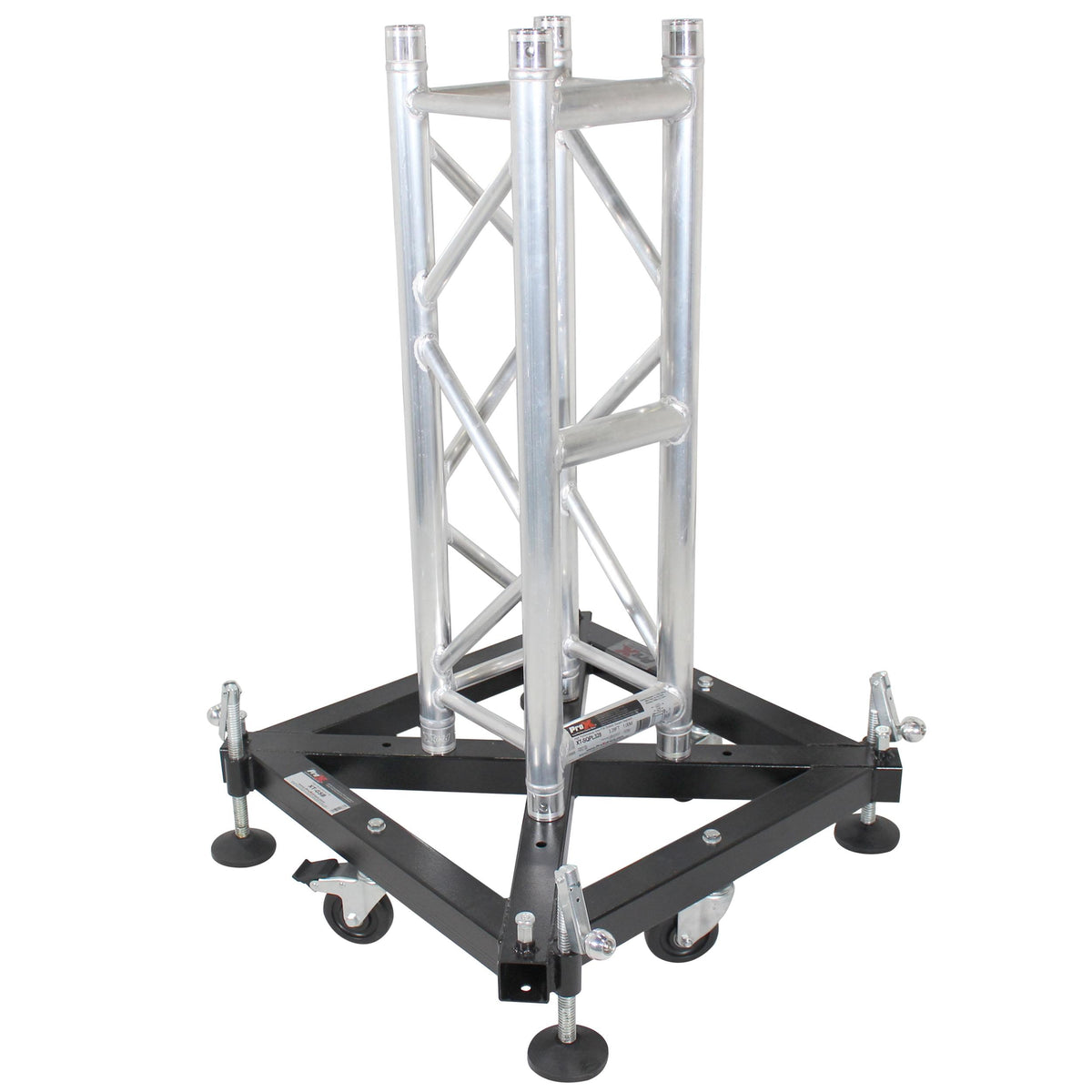 ProX PRO Truss Tower Stage Lift System Package -Top Block | Hinges | Base | Outriggers and 3.28 Ft. 3 mm Ladder Truss Segment.