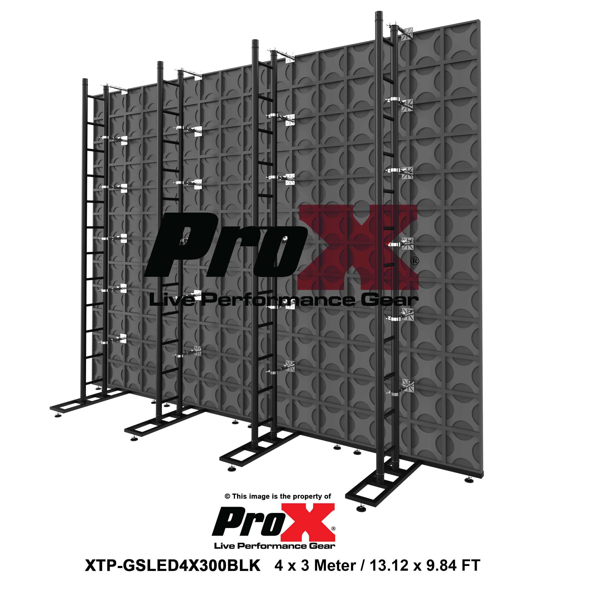 ProX LED Video Display Panel Ground Support System Package 4M/13.12FT Width x 3M/9.84FT Height in Black