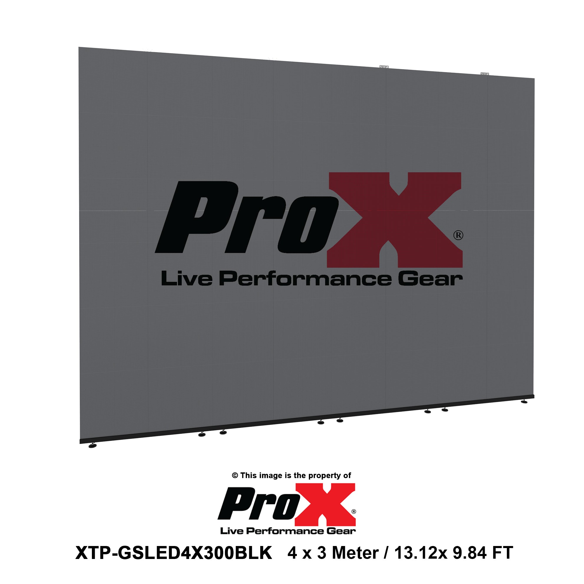 ProX LED Video Display Panel Ground Support System Package 4M/13.12FT Width x 3M/9.84FT Height in Black