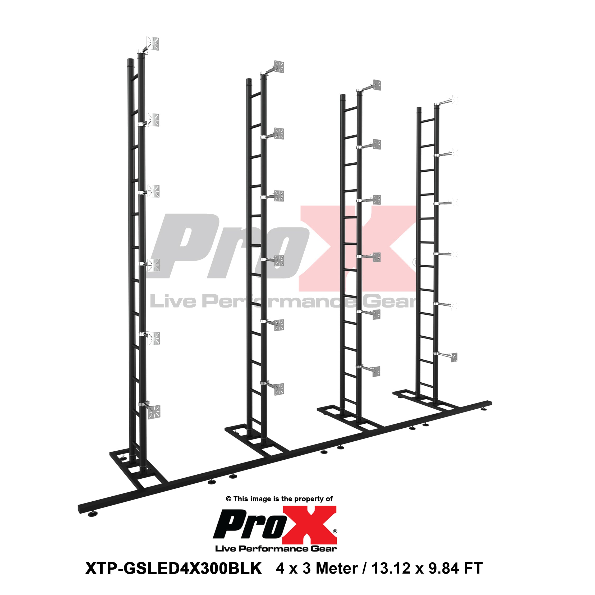 ProX LED Video Display Panel Ground Support System Package 4M/13.12FT Width x 3M/9.84FT Height in Black