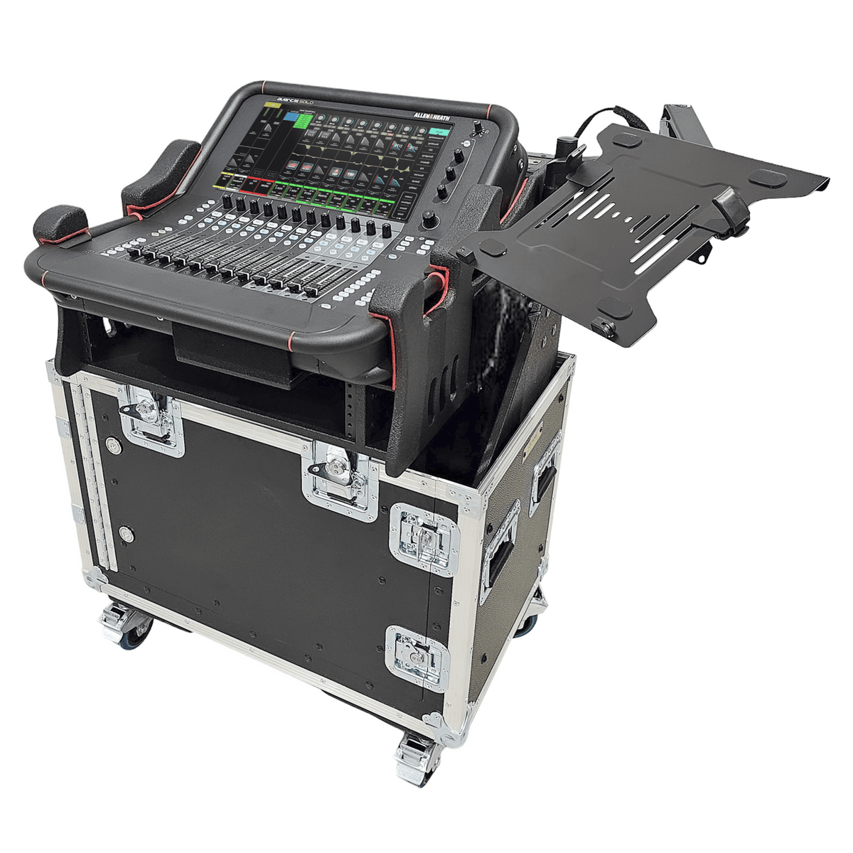 ProX Allen and Heath AVANTIS SOLO Flip-Ready Hydraulic Console Easy Retracting Lifting Detachable w/ 2U Rack Space Case by ZCASE.
